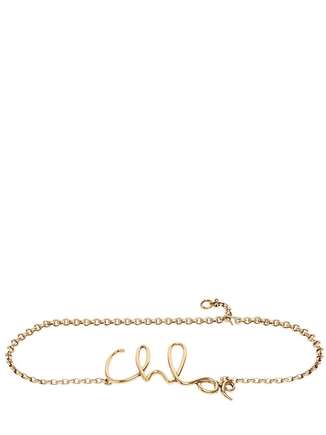 CHLOÉ Large C Chloe Metallic Belt In Gold Product Image