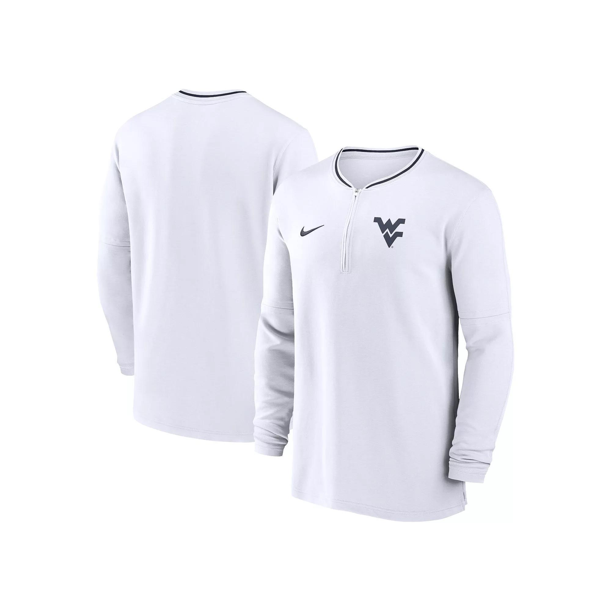 Men's Nike White Georgia Bulldogs 2024 Sideline Coach Performance Half-Zip Long Sleeve Top, Size: Small Product Image