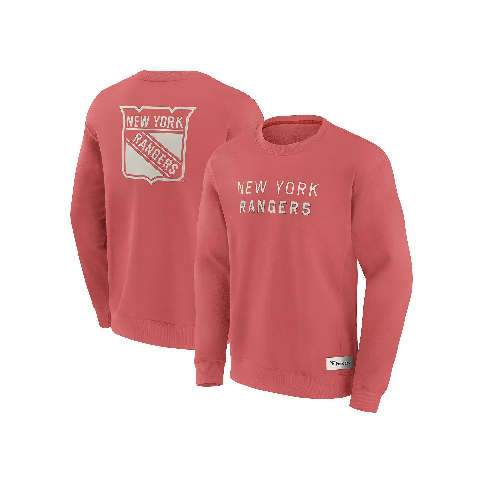 Men's Fanatics Red New York Rangers Elements Future Ground Lettering Pullover Sweatshirt,  Product Image