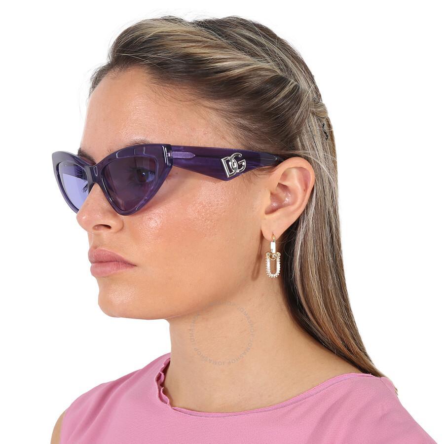 DOLCE & GABBANA Dolce And Gabbana Violet Cat Eye Ladies Sunglasses Dg4439 34071a 55 In Purple Product Image