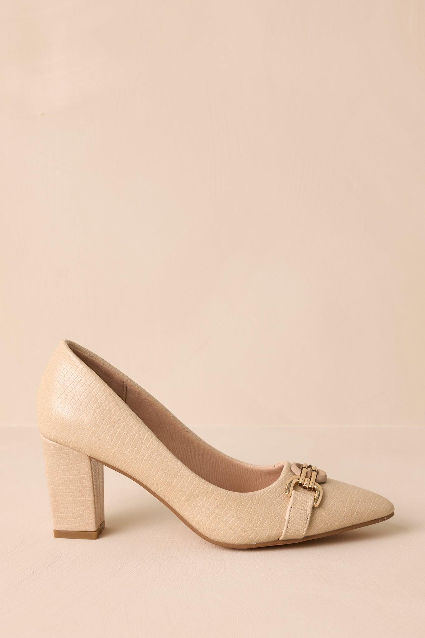 How It Went Beige Block Heel Product Image