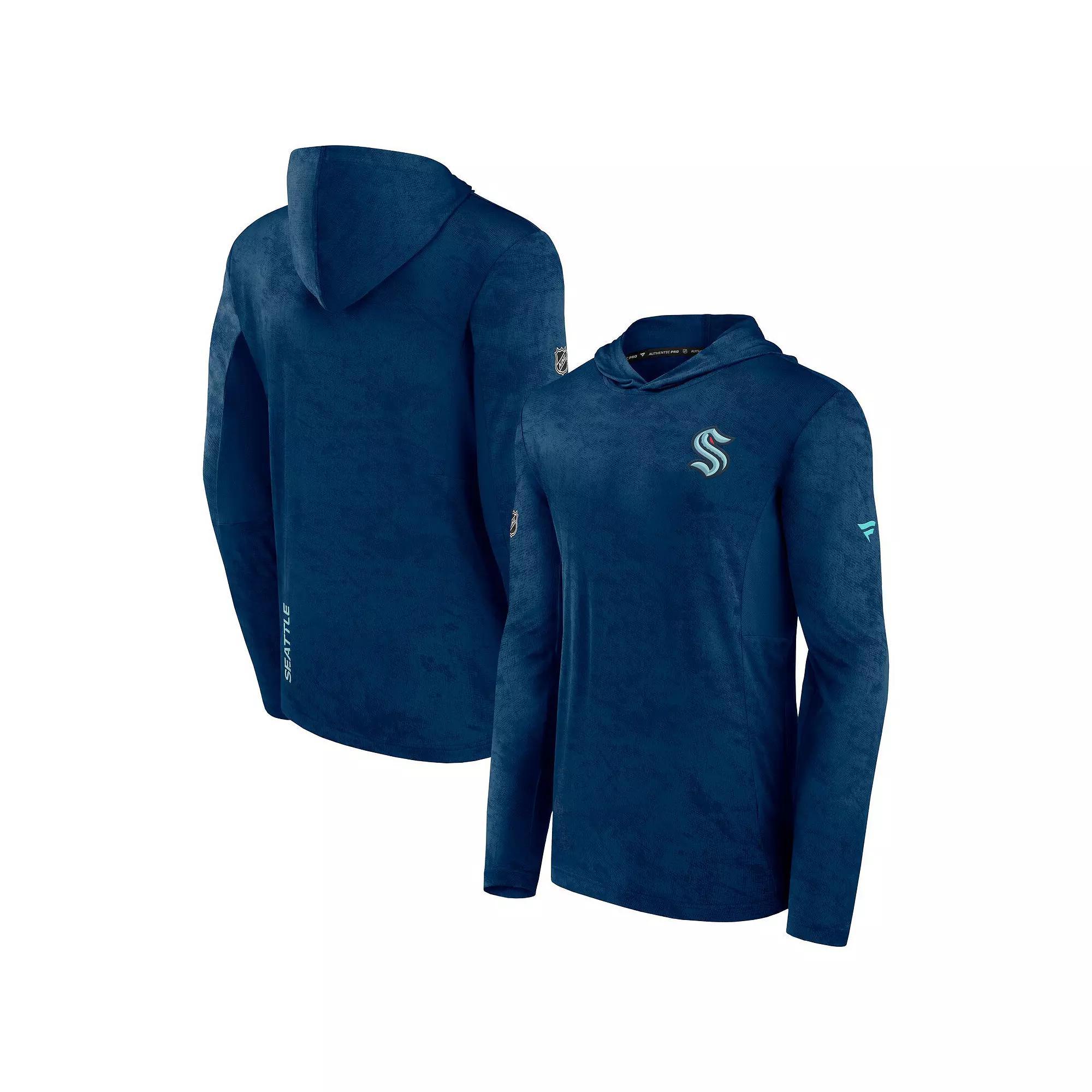 Men's Fanatics Branded Deep Sea Blue Seattle Kraken Authentic Pro Rink Camo Pullover Hoodie,  Product Image