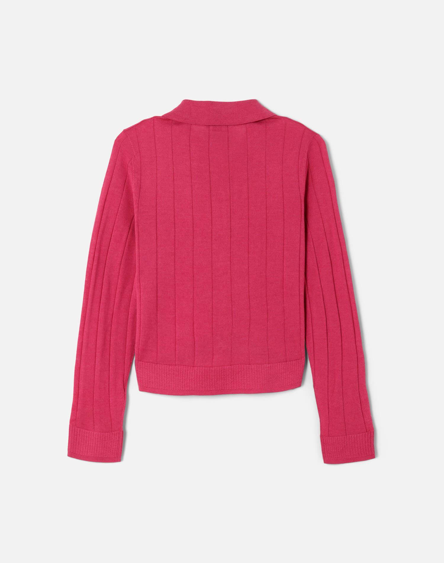 The Caroline Rib Cardi - Raspberry Product Image
