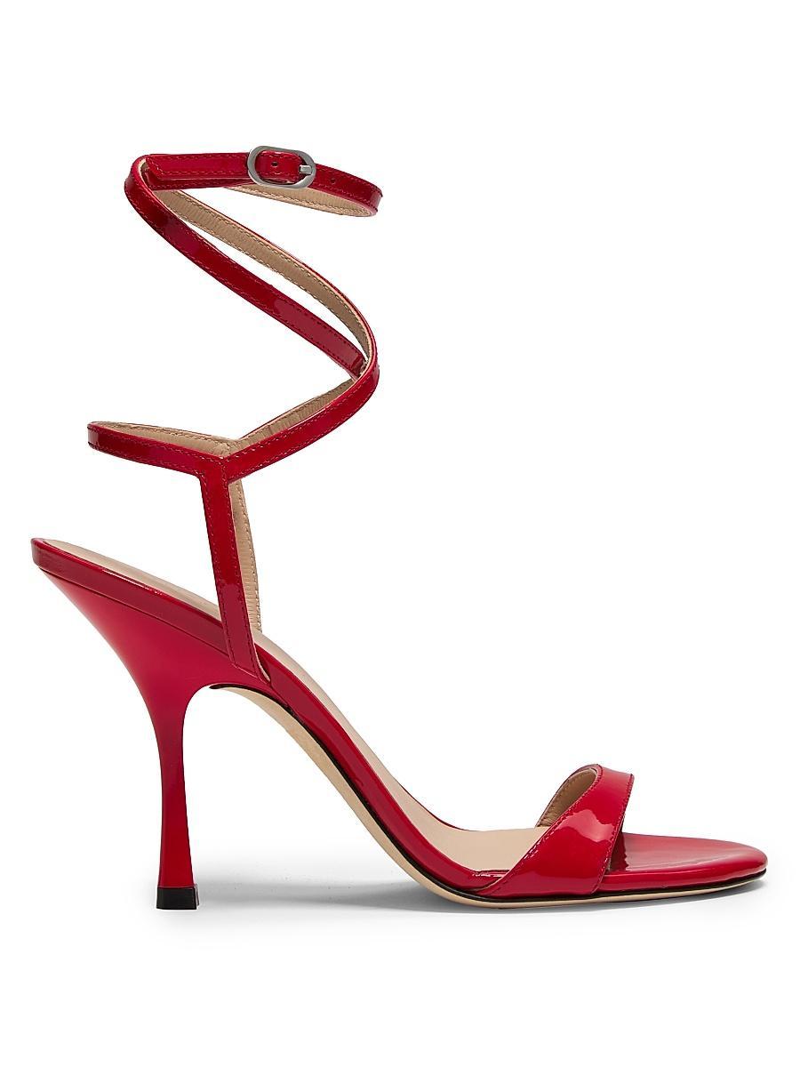 Womens Nudist 100MM Patent Leather Wrap Sandals Product Image