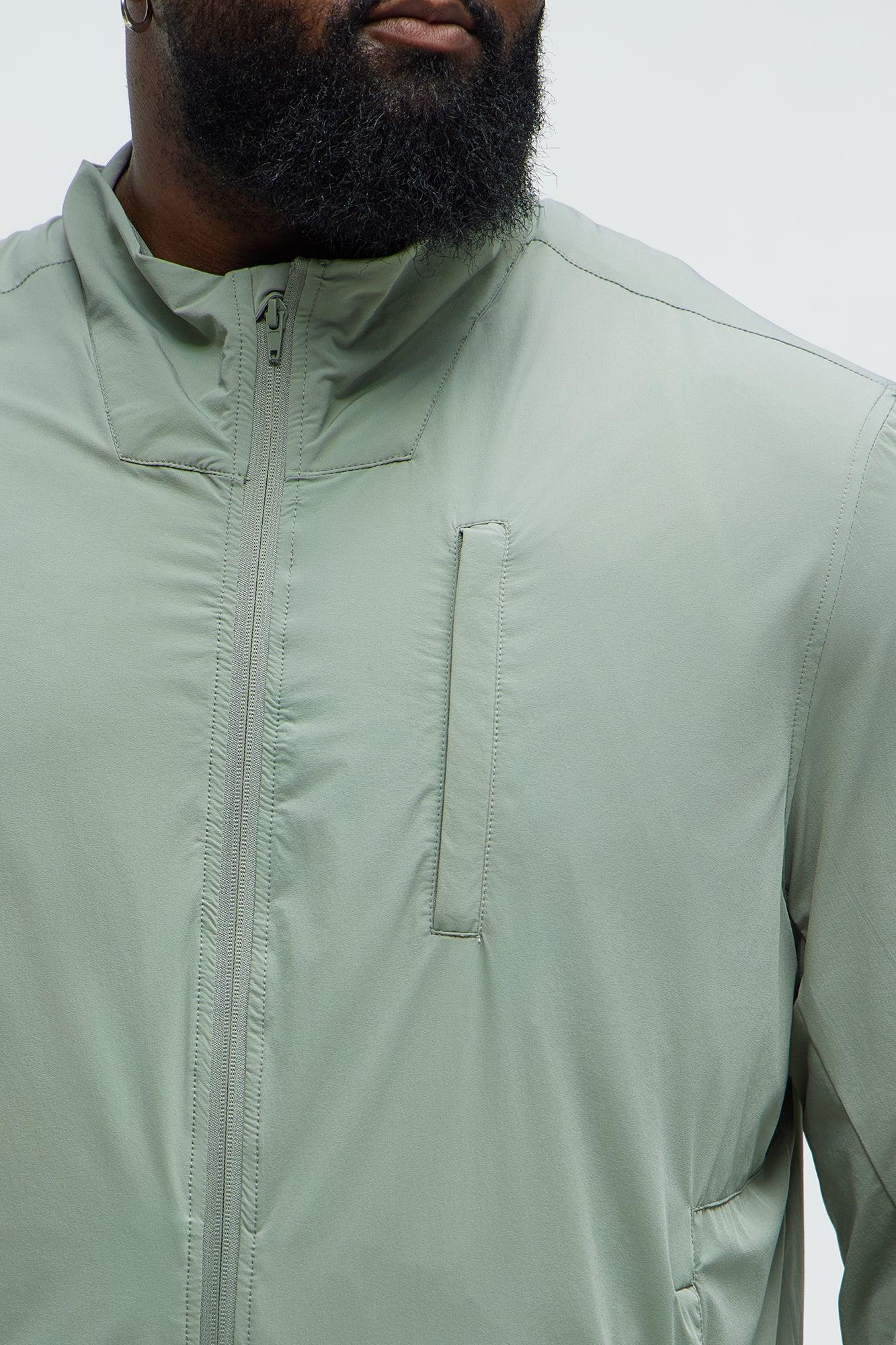 Lightweight Stretch Running Windbreaker Jacket - Sage Product Image