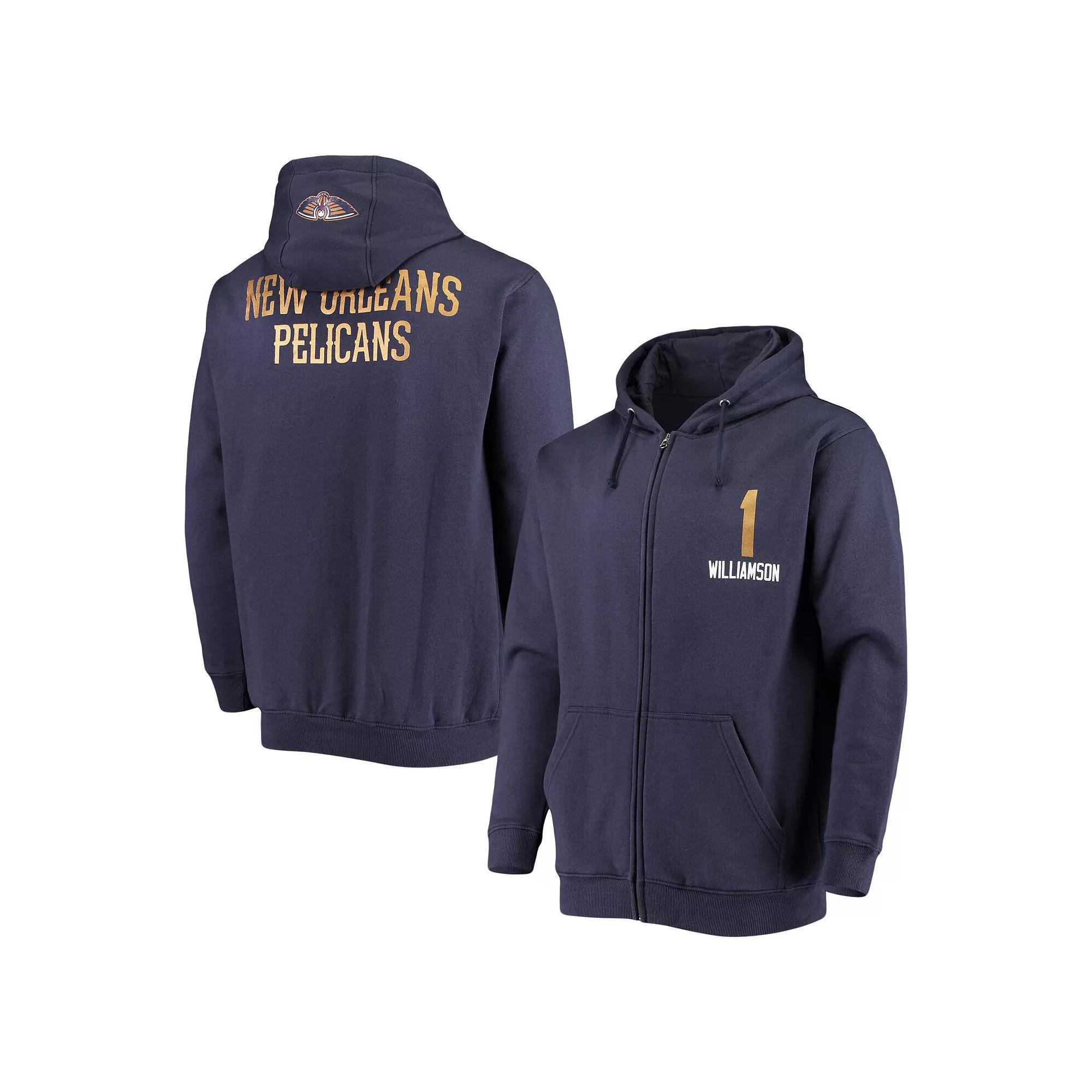 Mens Fanatics Branded Zion Williamson New Orleans Pelicans Player Name & Number Full-Zip Hoodie Jacket Blue Product Image