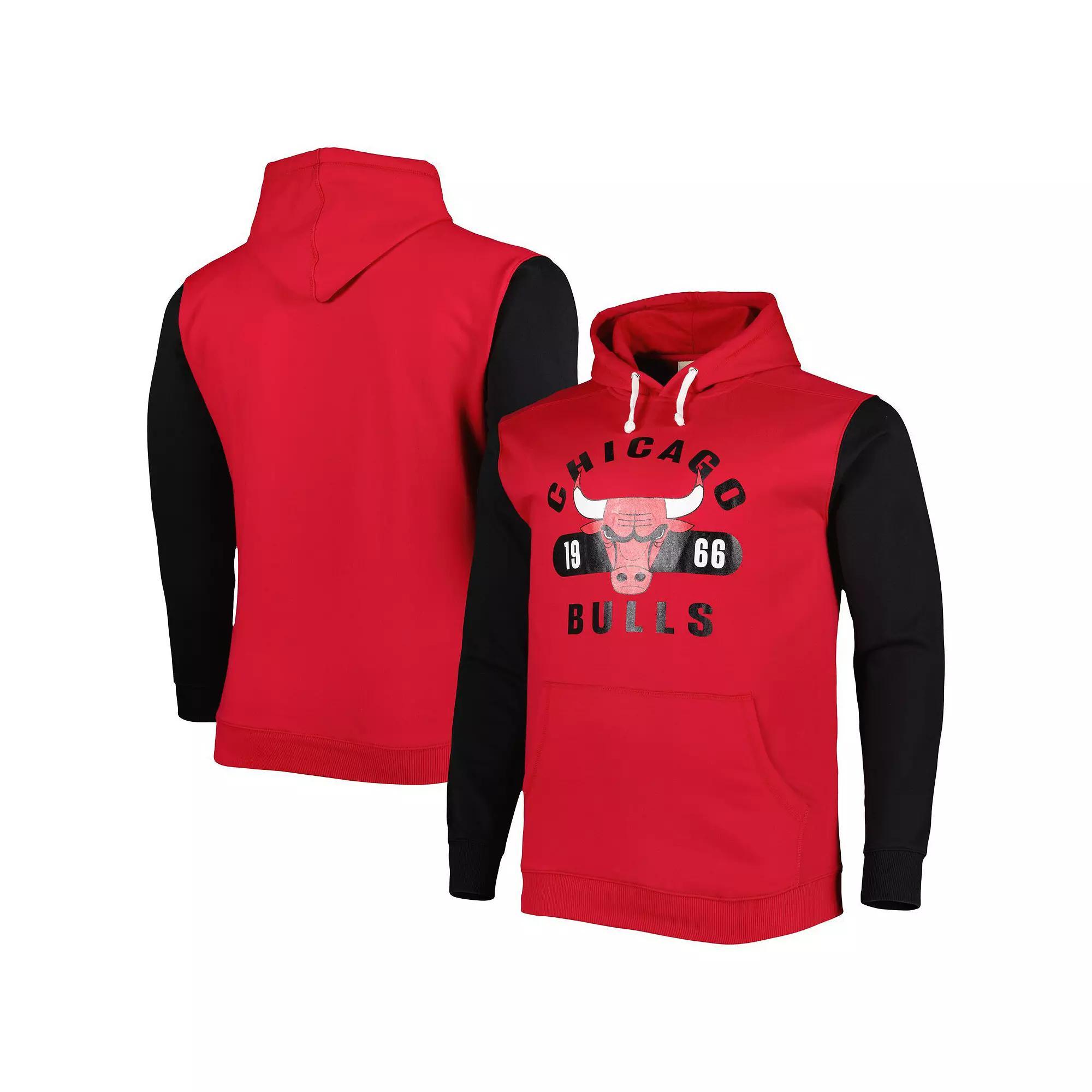 Men's Fanatics Branded Red/Black Chicago Bulls Big & Tall Bold Attack Pullover Hoodie,  Product Image