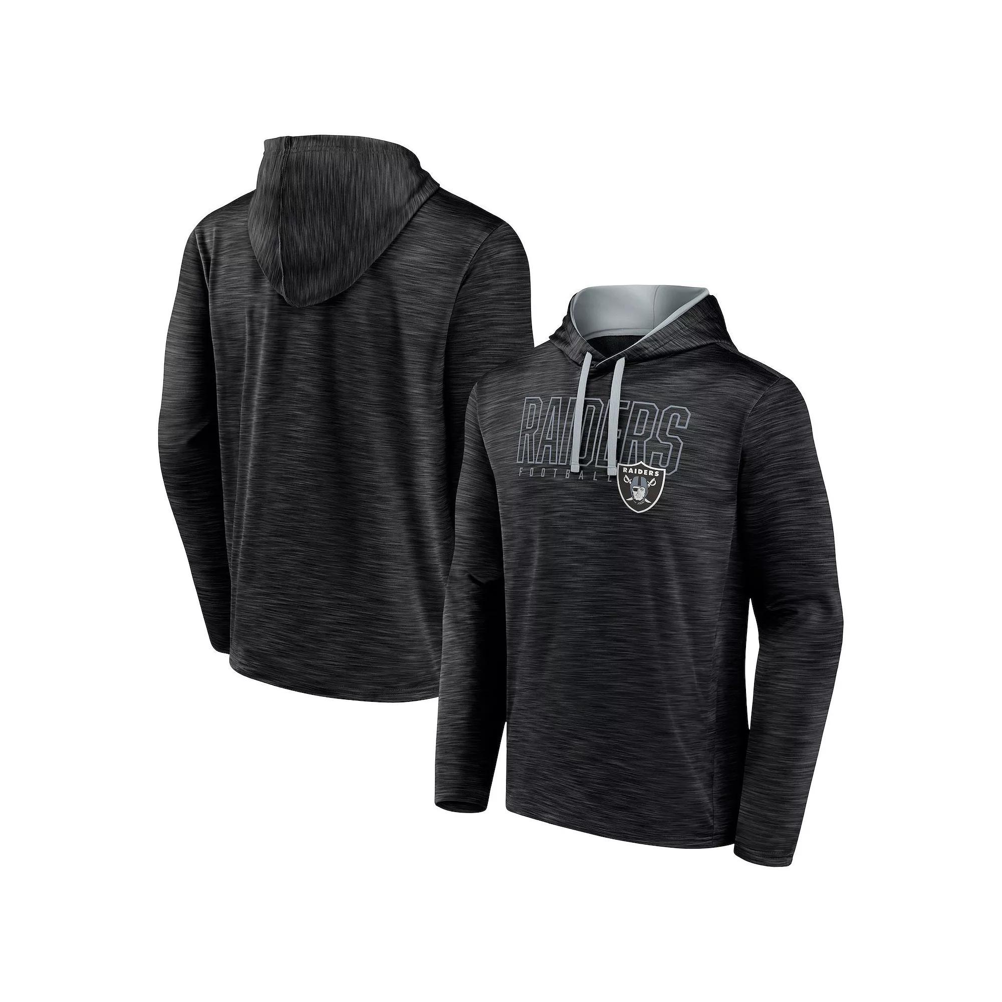 Men's Fanatics Branded Heather Black Las Vegas Raiders Hook and Ladder Pullover Hoodie,  Product Image
