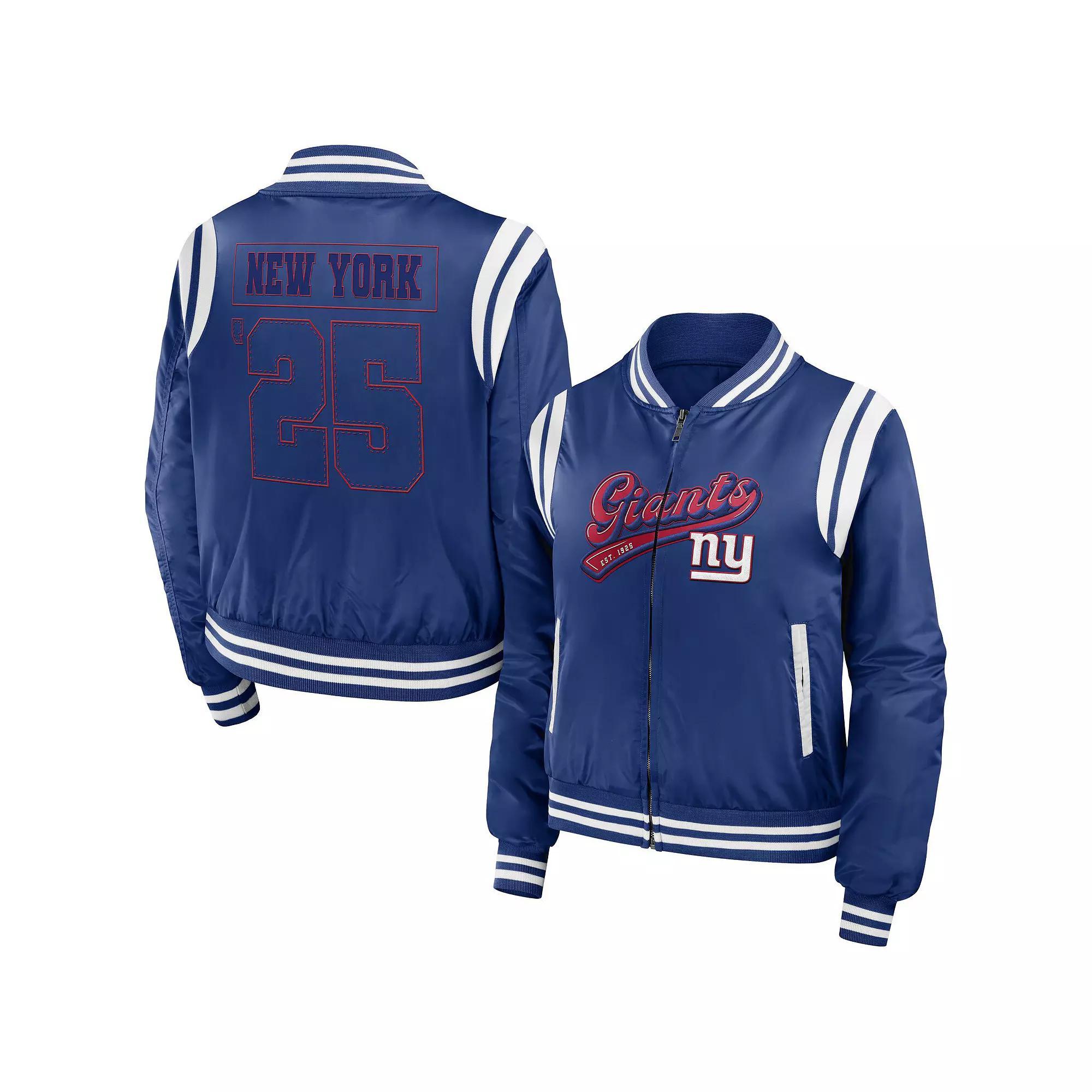 Women's WEAR by Erin Andrews Royal New York Giants Bomber Full-Zip Jacket,  Product Image