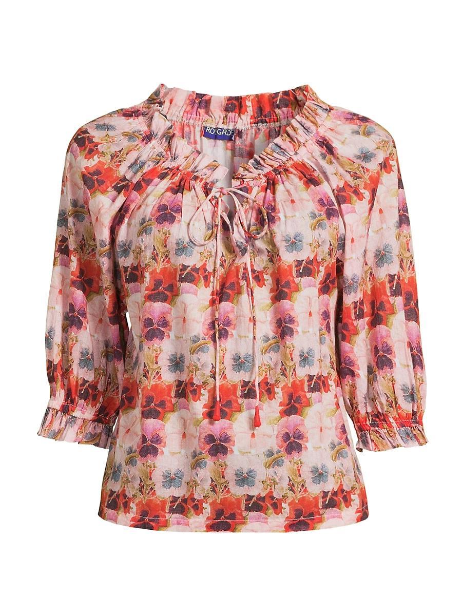 Womens Havana Floral Cotton Top Product Image