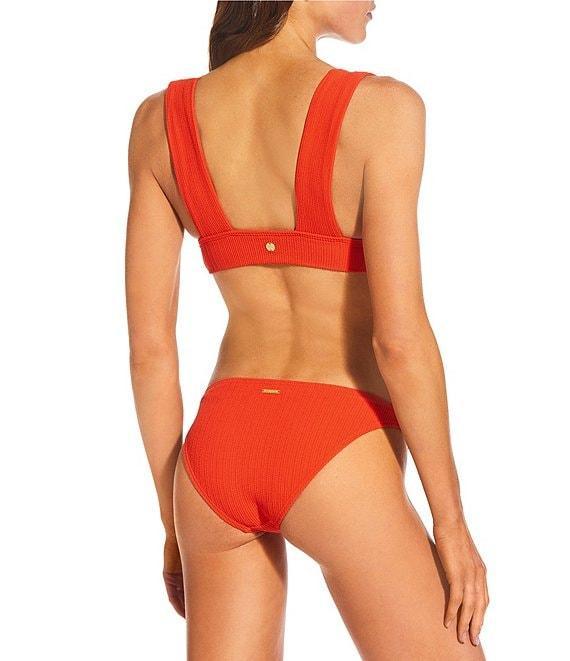 Billabong Red Aloha Solid Texture Low Waist Hipster Swim Bottom Product Image