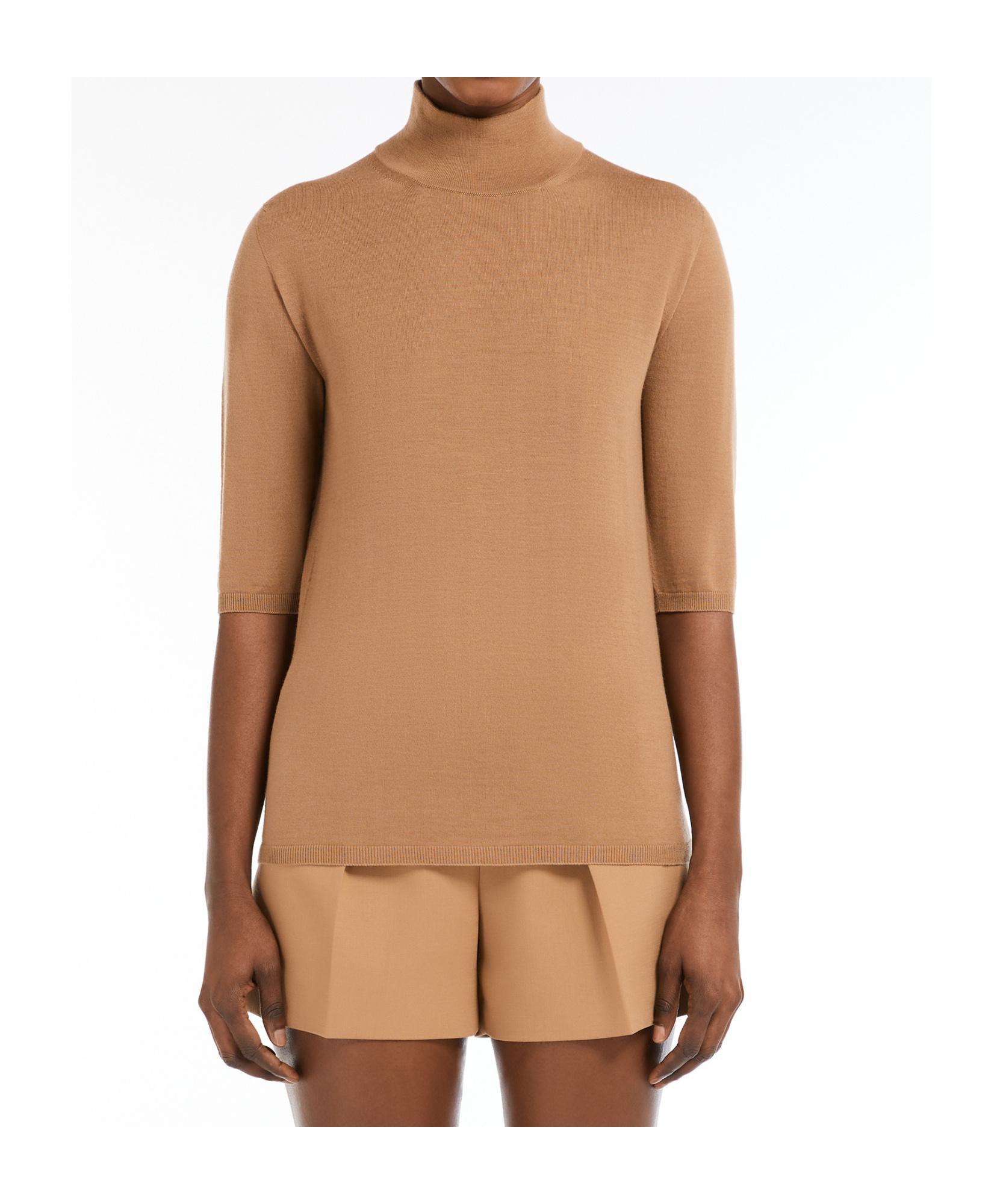 MAX MARA High-necked Wool Sweater In Nude Product Image