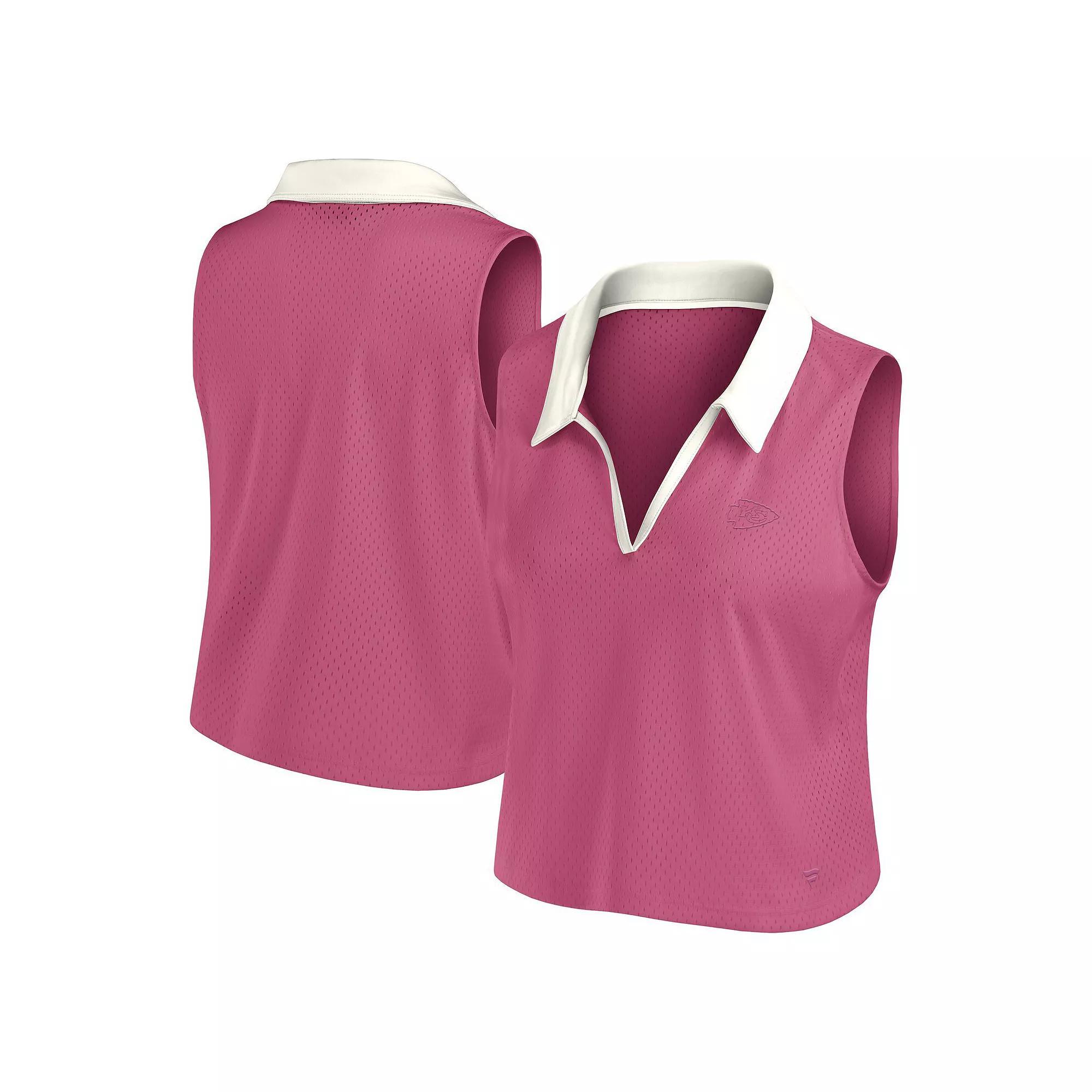 Women's Fanatics Pink Kansas City Chiefs Studio Wellness V-Neck Tank Top, Size: XL Product Image
