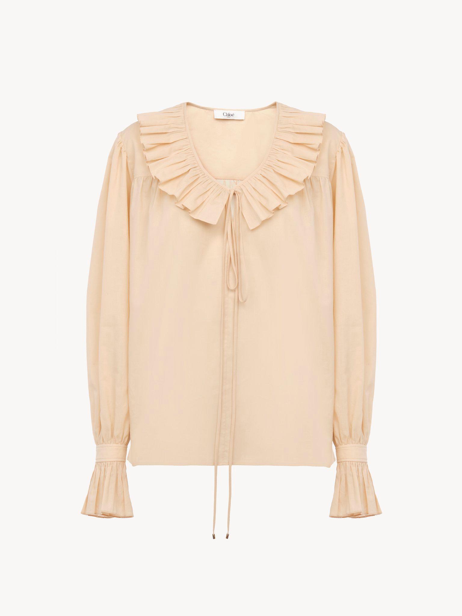 Gathered ruffle top in cotton voile Product Image
