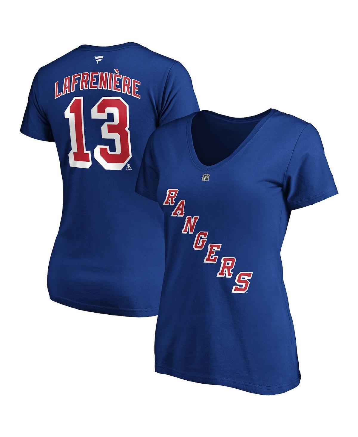 Womens Fanatics Branded Alexis Lafreniere Blue New York Rangers Plus Size Name & Number V-Neck T-Shirt Product Image