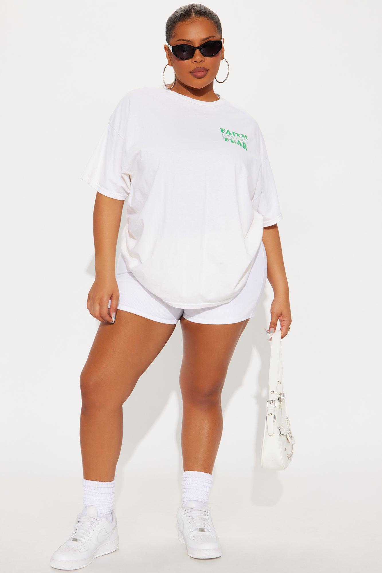 Faith Over Fear Always Washed Oversized Tee - Natural Product Image