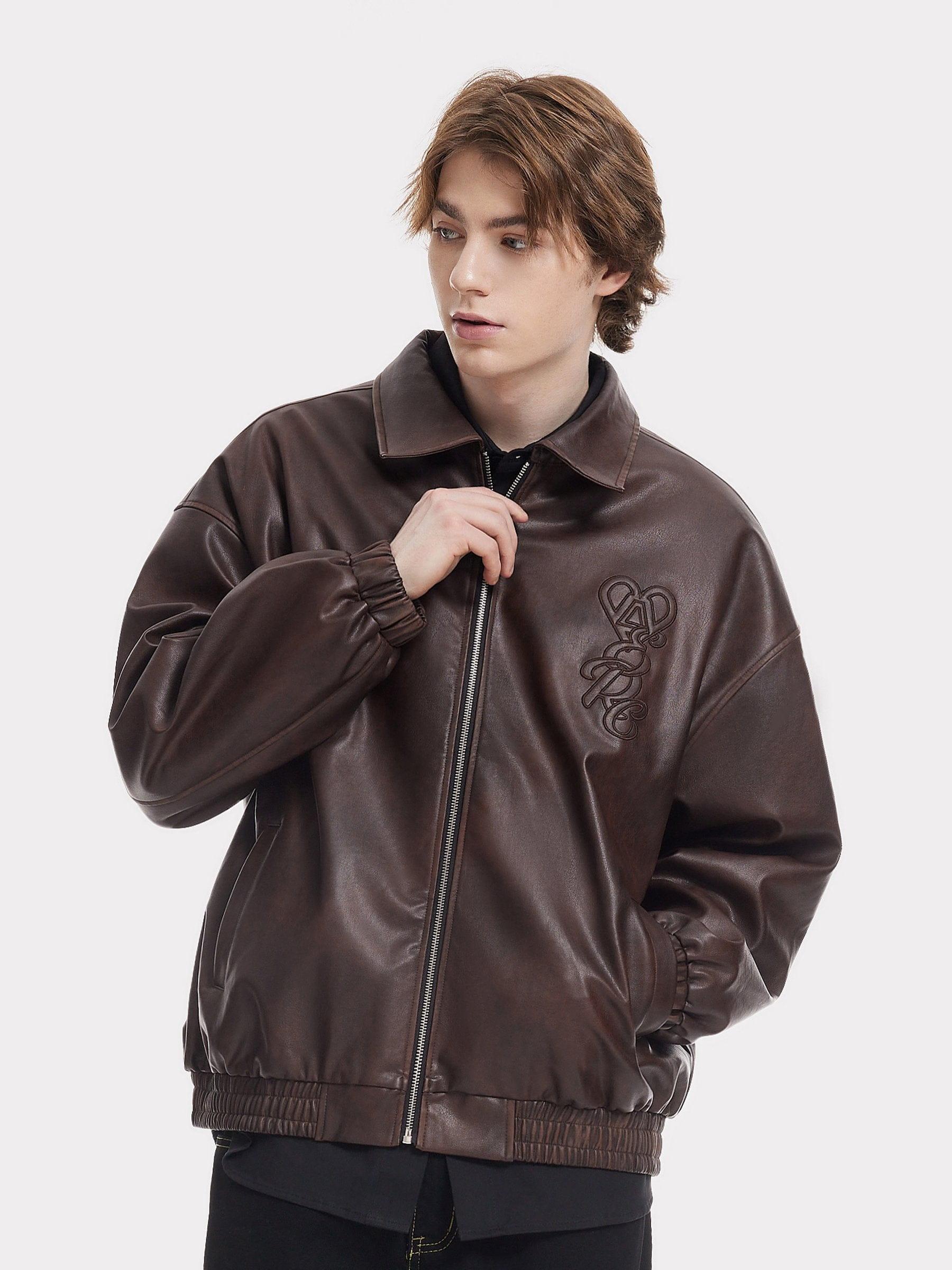 Aelfric Eden Embroidery Faux Leather Jacket Product Image