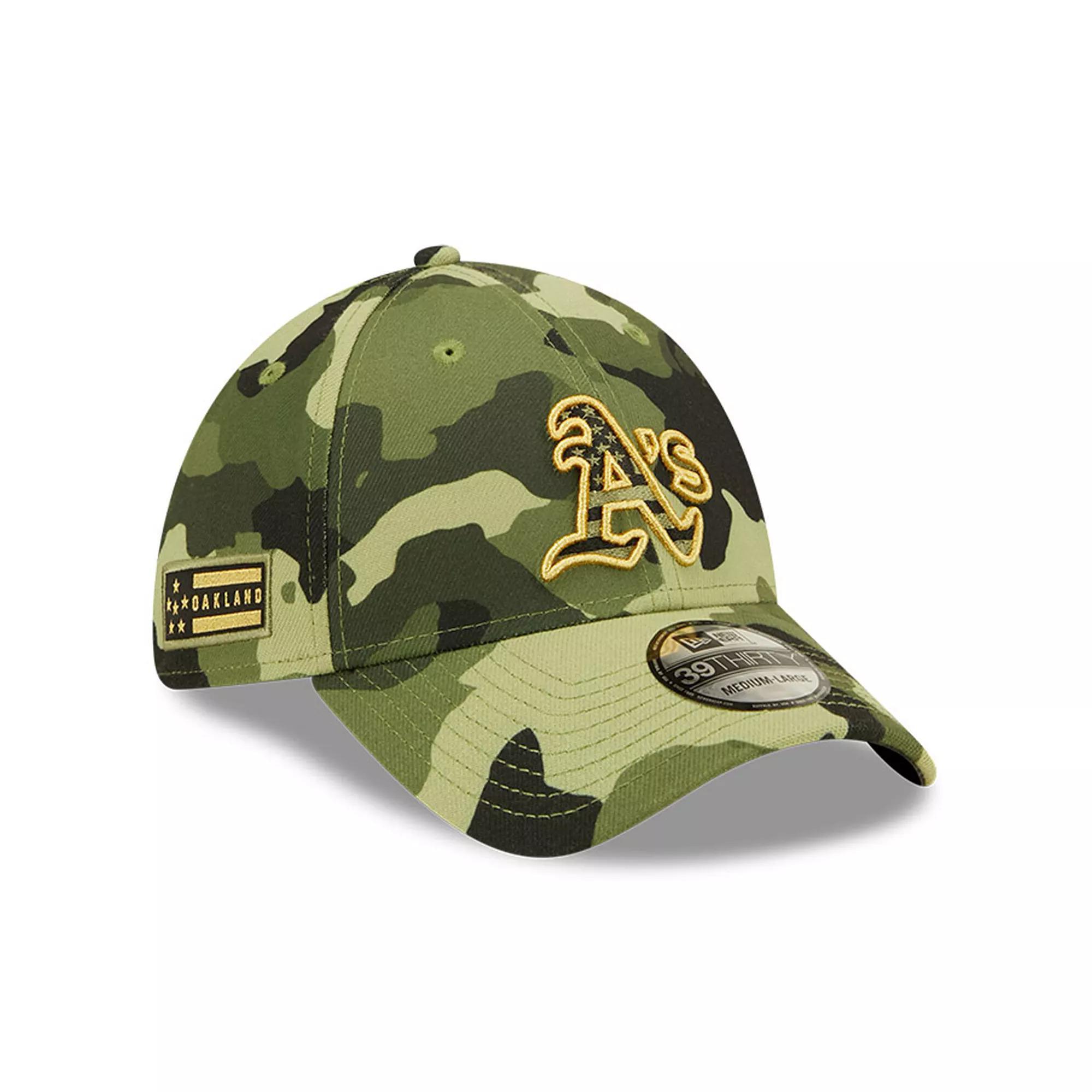 Men's New Era Camo Oakland Athletics 2022 Armed Forces Day 39THIRTY Flex Hat, Size: Large/XL, Green Product Image