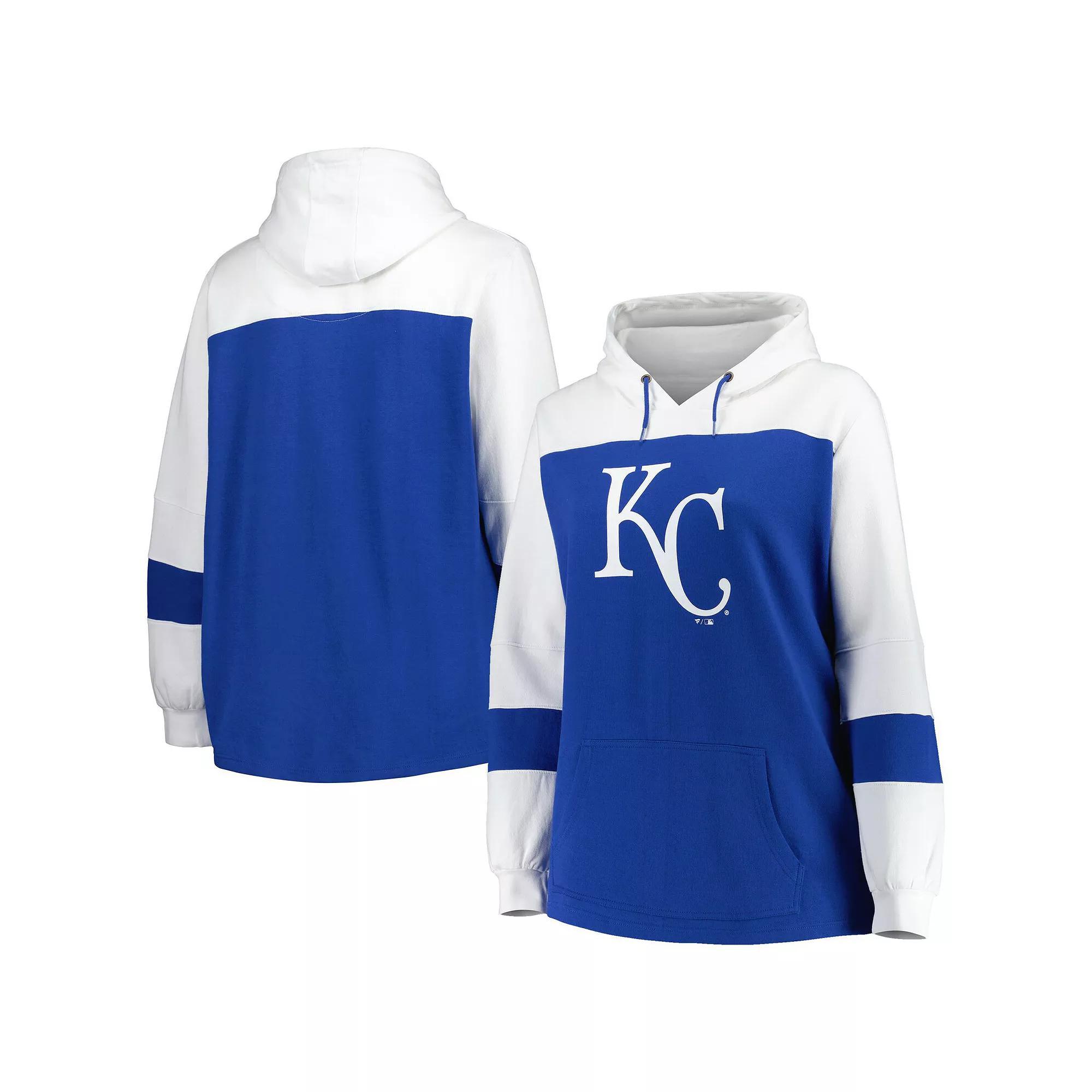 Women's Royal Kansas City Royals Plus Size Colorblock Pullover Hoodie, Size: 2XL, Blue Product Image