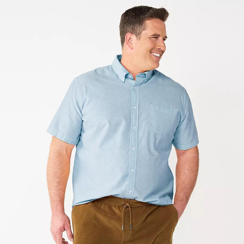 Big & Tall Sonoma Goods For Life® Short Sleeve Perfect Length Button Down Shirt, Men's,  Product Image