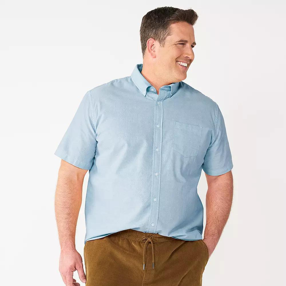 Big & Tall Sonoma Goods For Life® Short Sleeve Perfect Length Button Down Shirt, Men's,  Product Image