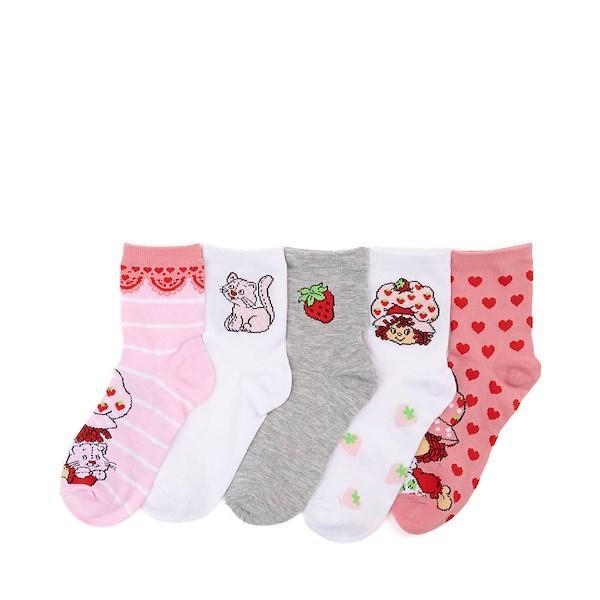 Womens Strawberry Shortcake Quarter Socks 5 Pack - Multicolor Product Image