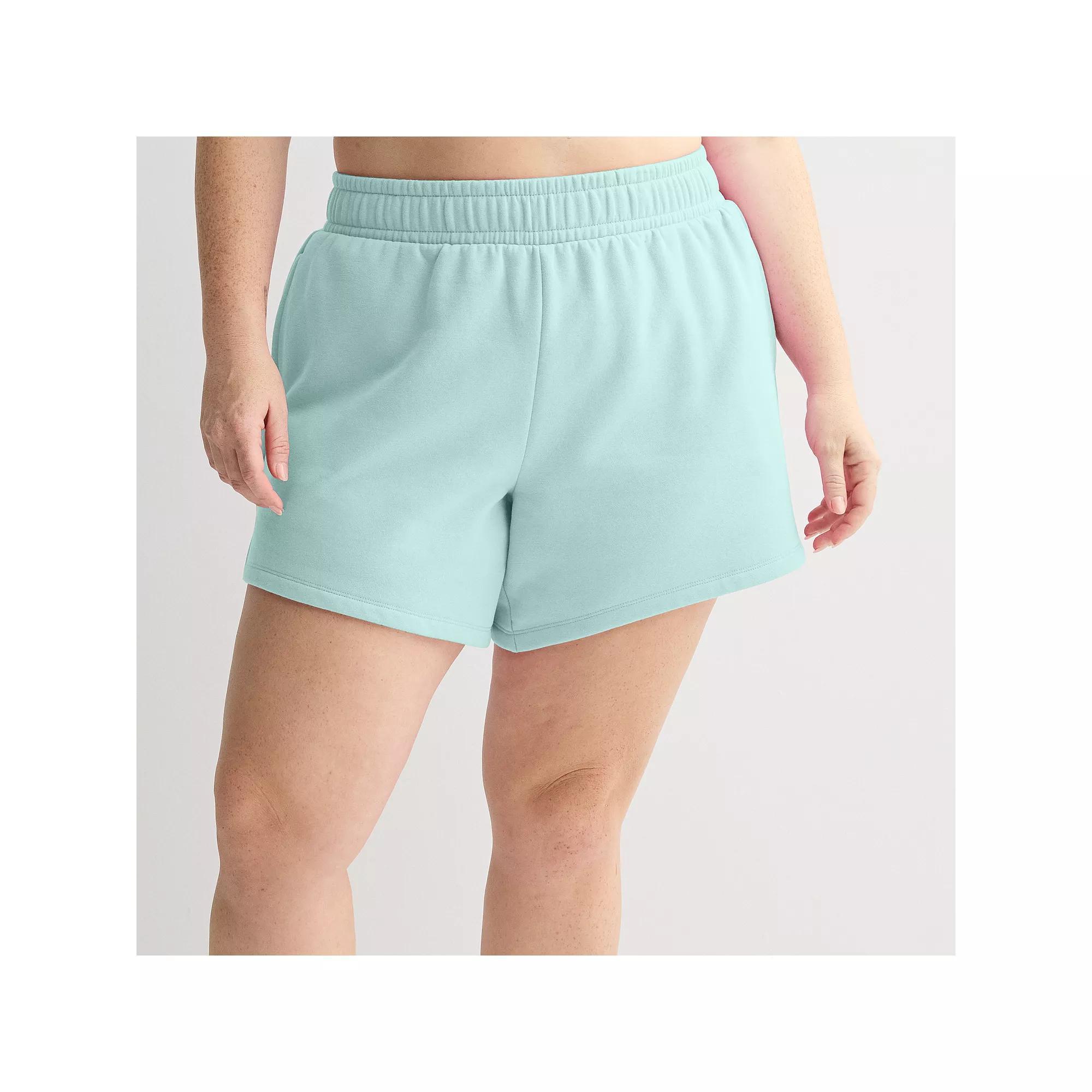 Plus Size Tek Gear® Ultrasoft Fleece Lounge Shorts, Women's, Size: 3XL, Hail Blue Product Image