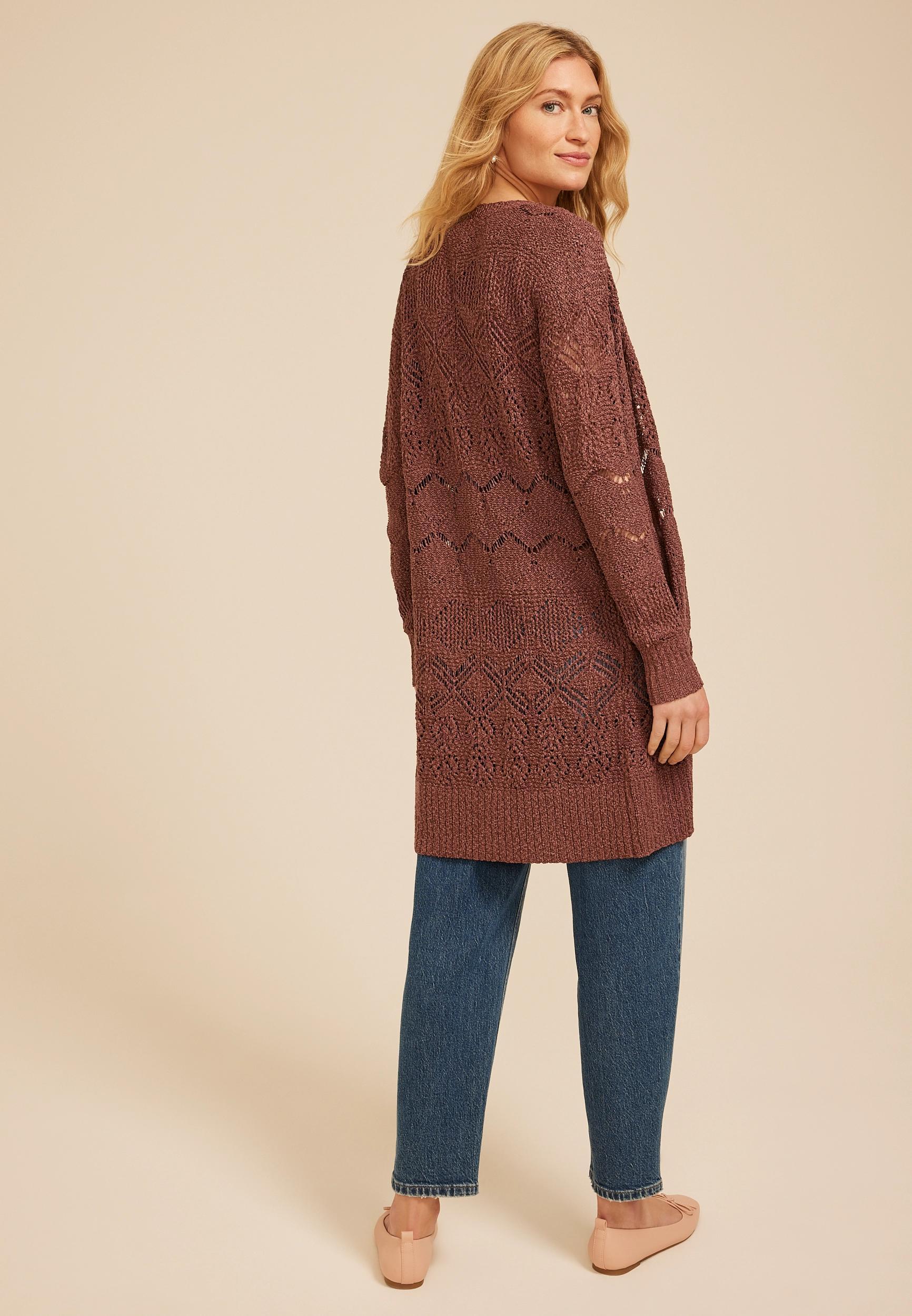 Pointelle Open Front Cardigan Product Image