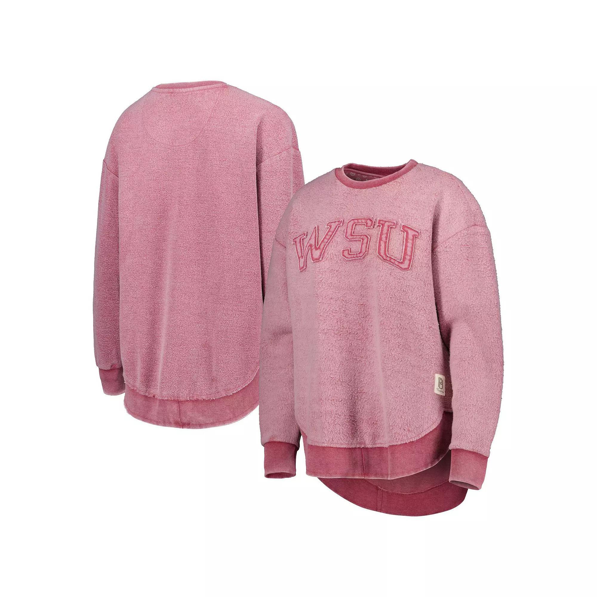 Women's Pressbox Crimson Washington State Cougars Ponchoville Pullover Sweatshirt,  Product Image