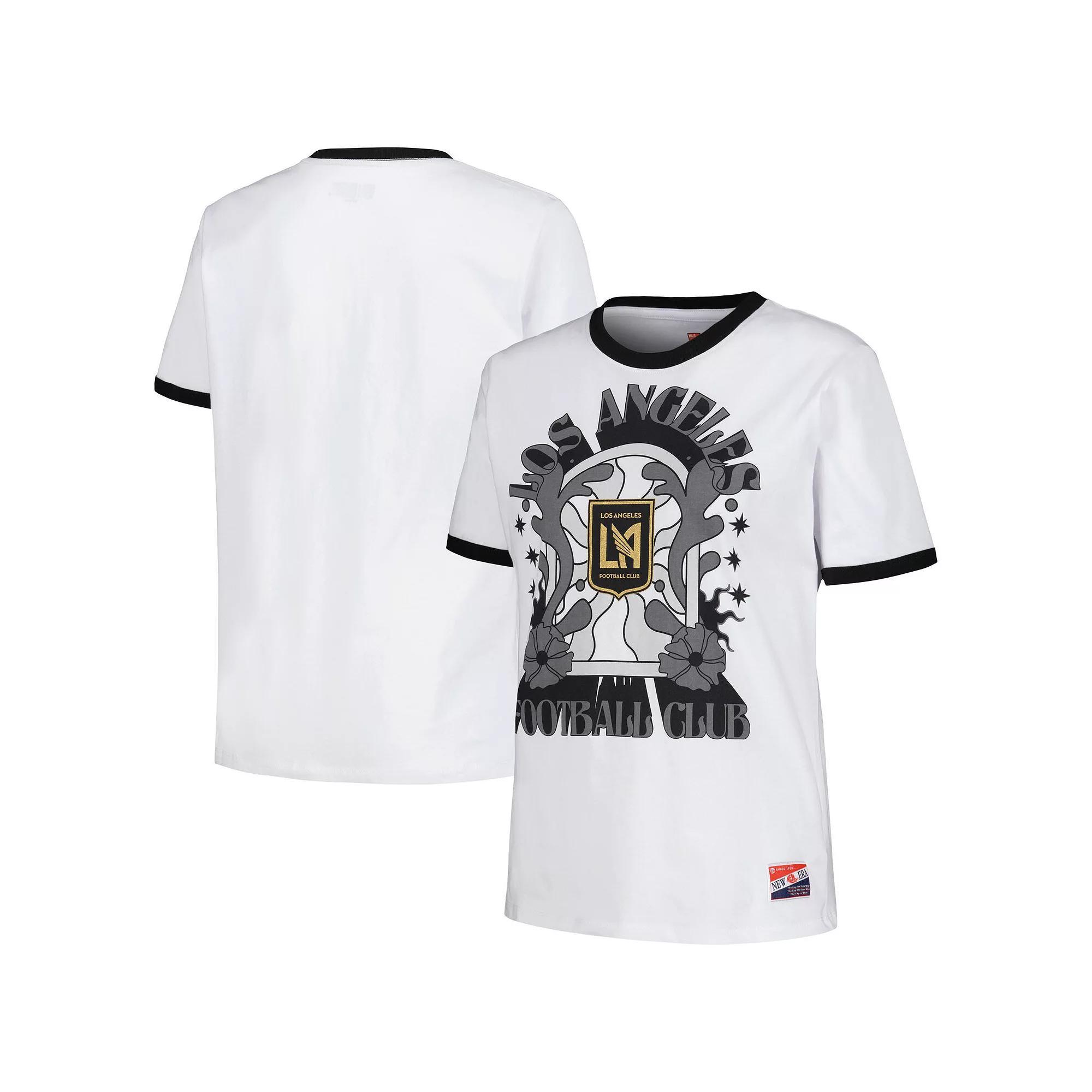 Women's 5th & Ocean by New Era White LAFC Throwback Ringer T-Shirt, Size: 2XL, Lfc White Product Image