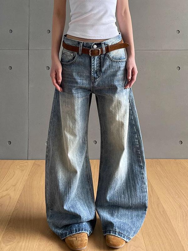 Old-Fashioned Washed Boyfriend Jeans Product Image