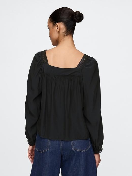 Square-Neck Bow Cropped Top Product Image