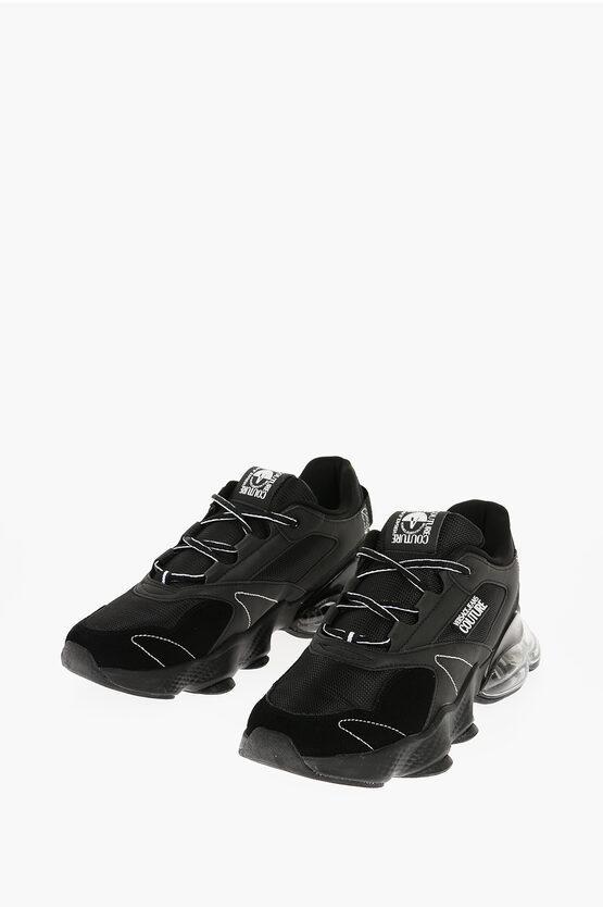 VERSACE Jeans Couture Fabric Nomo Sneakers With Suede Trims And Air In Black Product Image