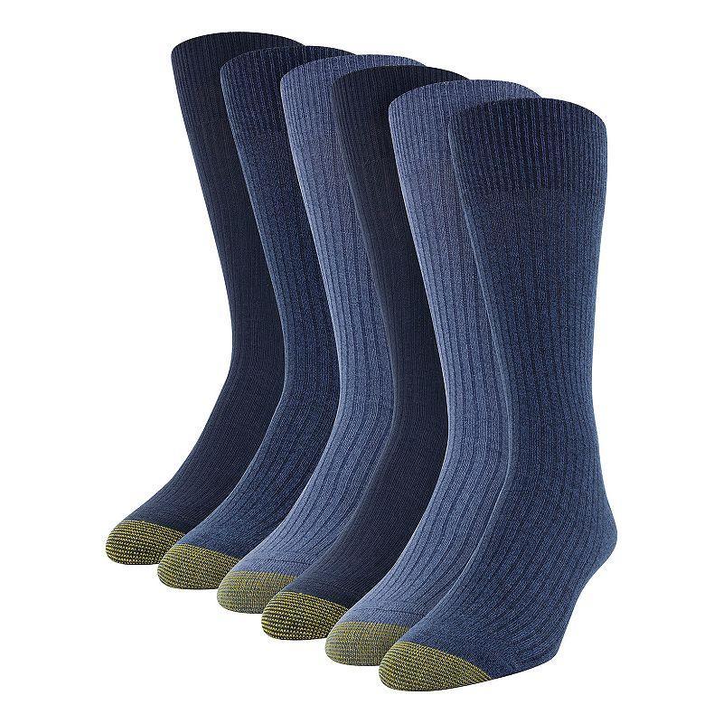 Mens GOLDTOE 6-pack Stanton Crew Socks Grey Product Image