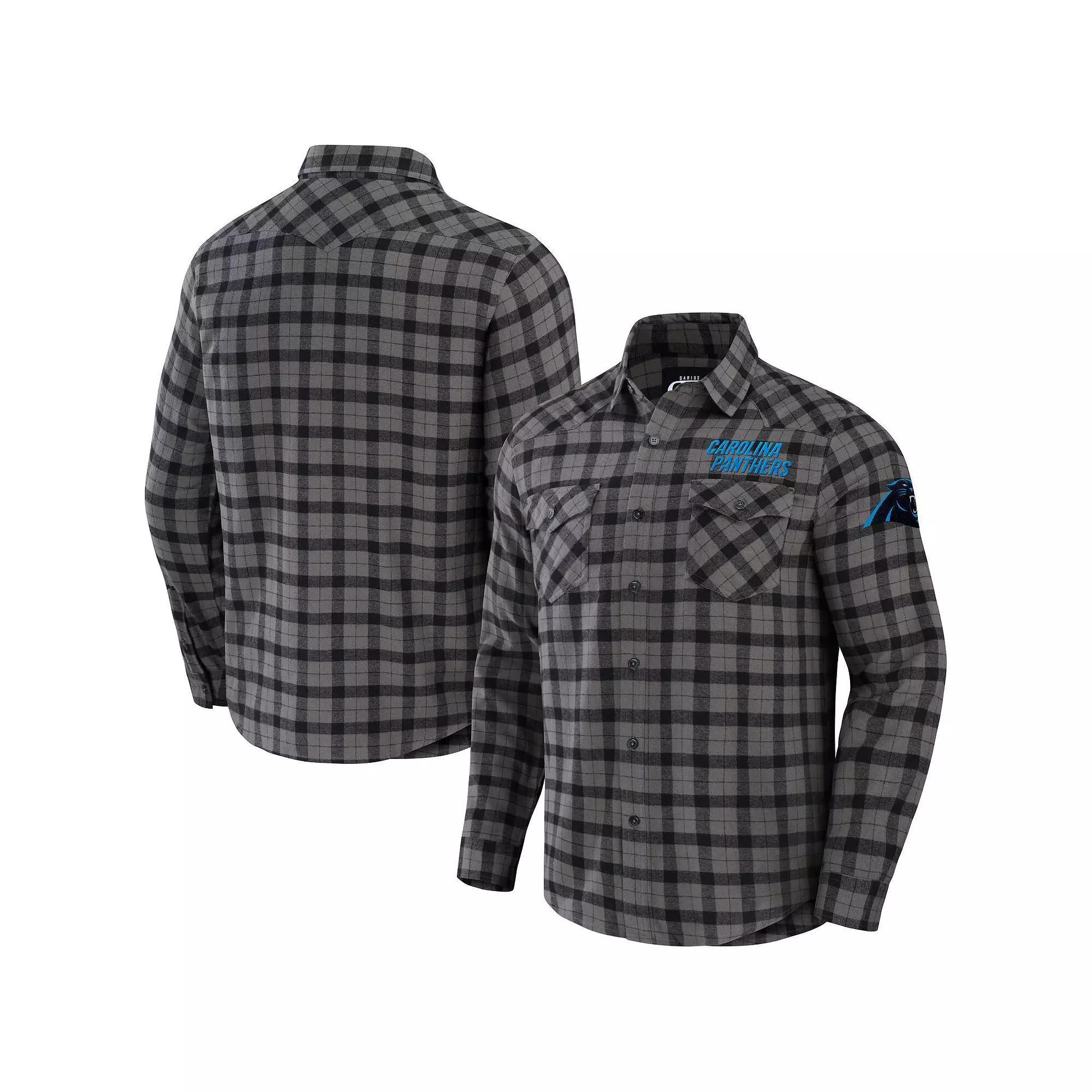Men's NFL x Darius Rucker Collection by Fanatics Gray Tennessee Titans Flannel Long Sleeve Button-Up Shirt, Size: Large, Grey Product Image