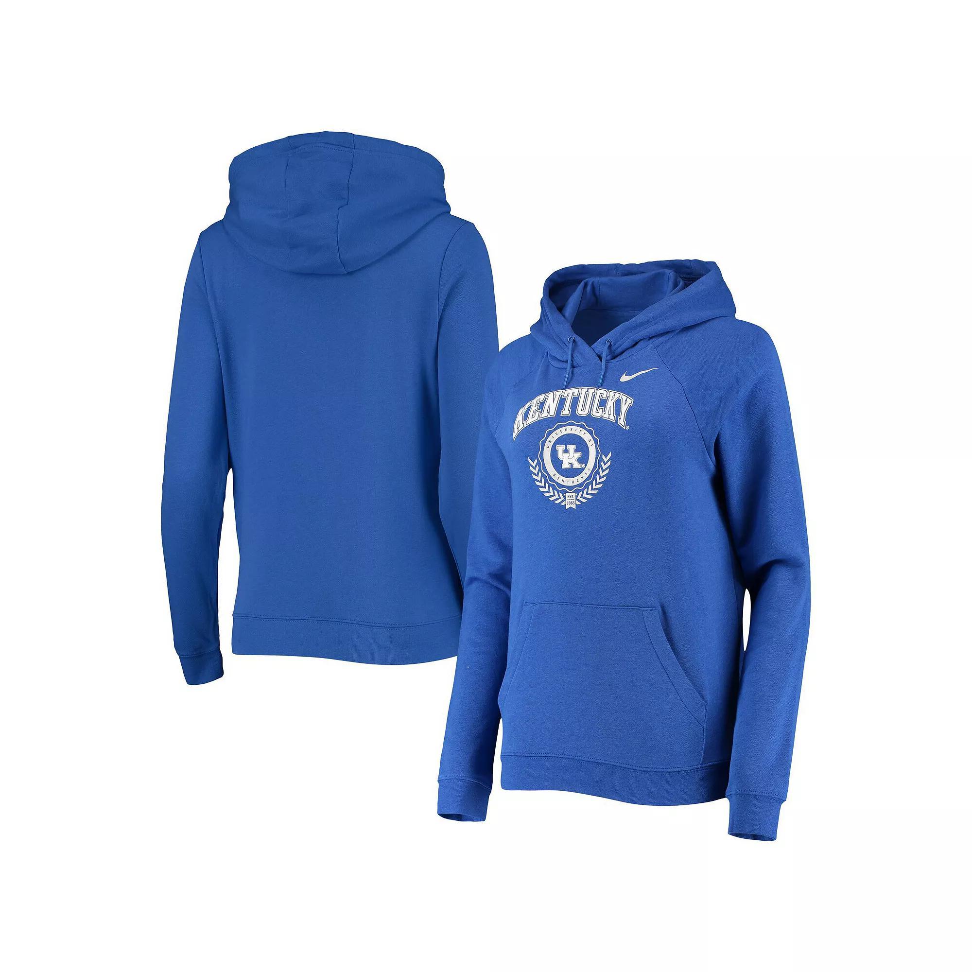 Women's Nike Royal Kentucky Wildcats Varsity Fleece Tri-Blend Raglan Pullover Hoodie, Size: XS, Blue Product Image