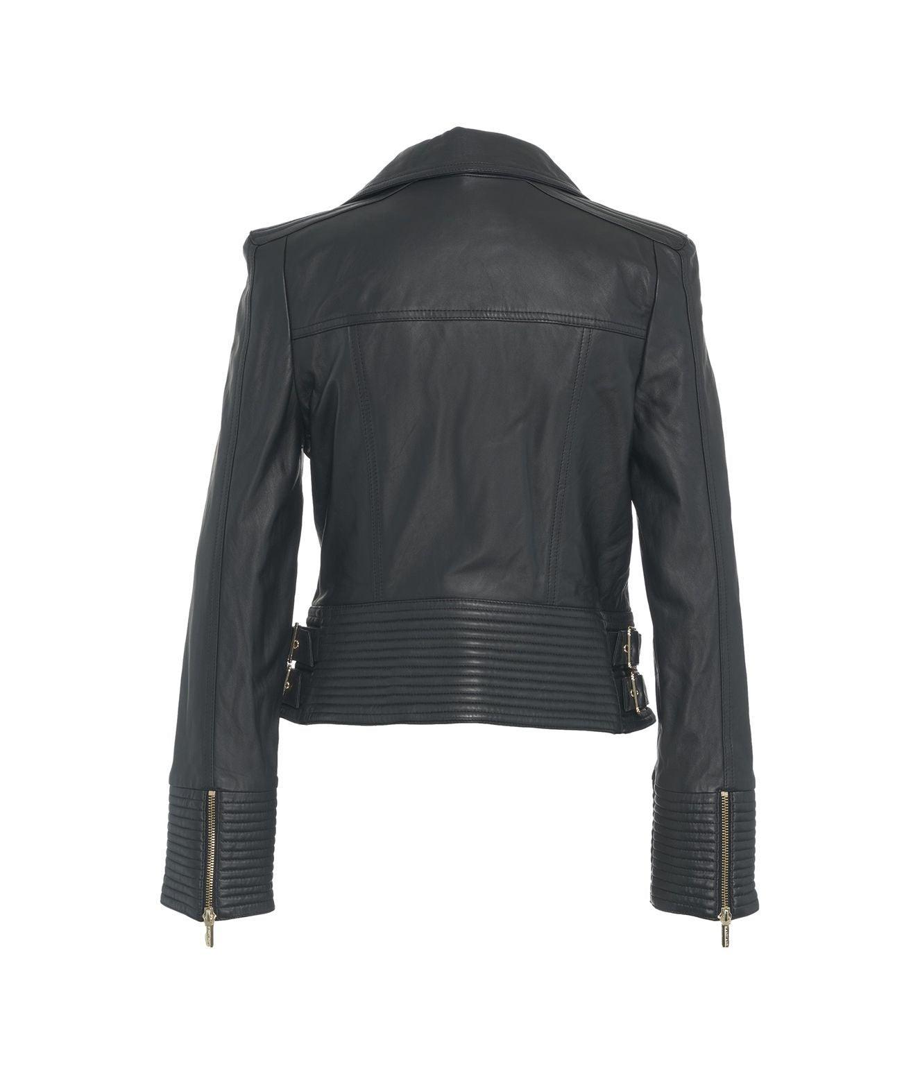 Biker jacket in leather Product Image