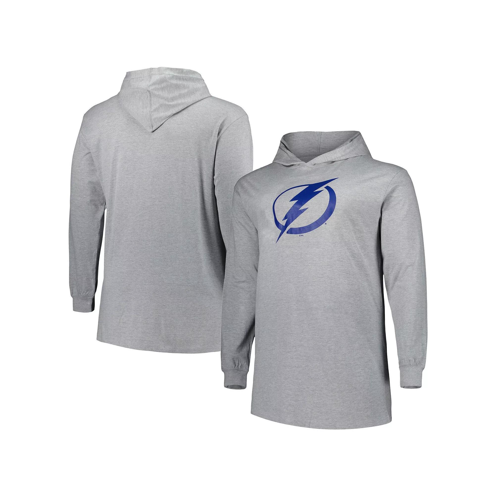 Men's Heather Gray Tampa Bay Lightning Big & Tall Pullover Hoodie, Size: 6XB, Lgh Grey Product Image