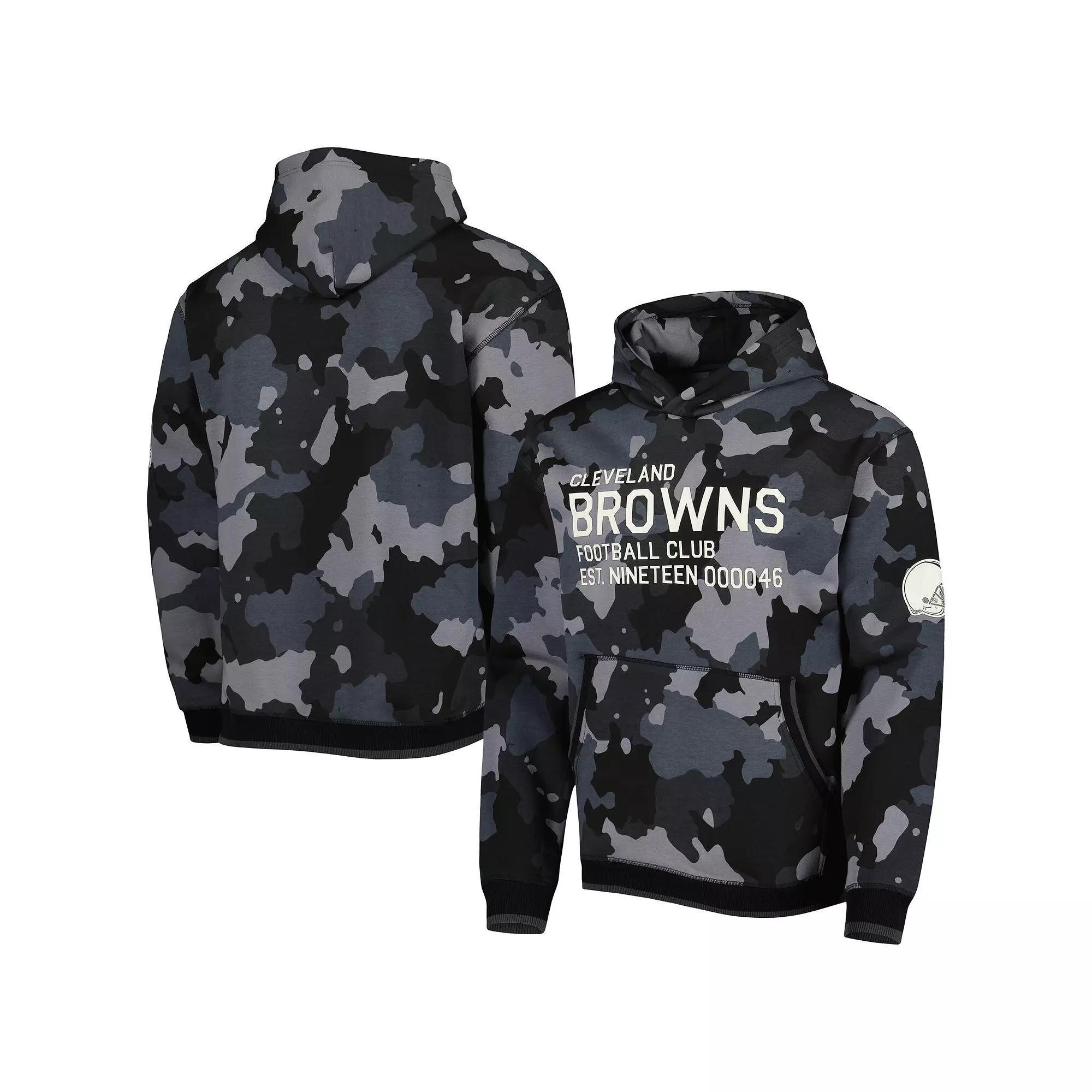 Men's The Wild Collective Black Cleveland Browns Camo Pullover Hoodie, Size: Medium Product Image