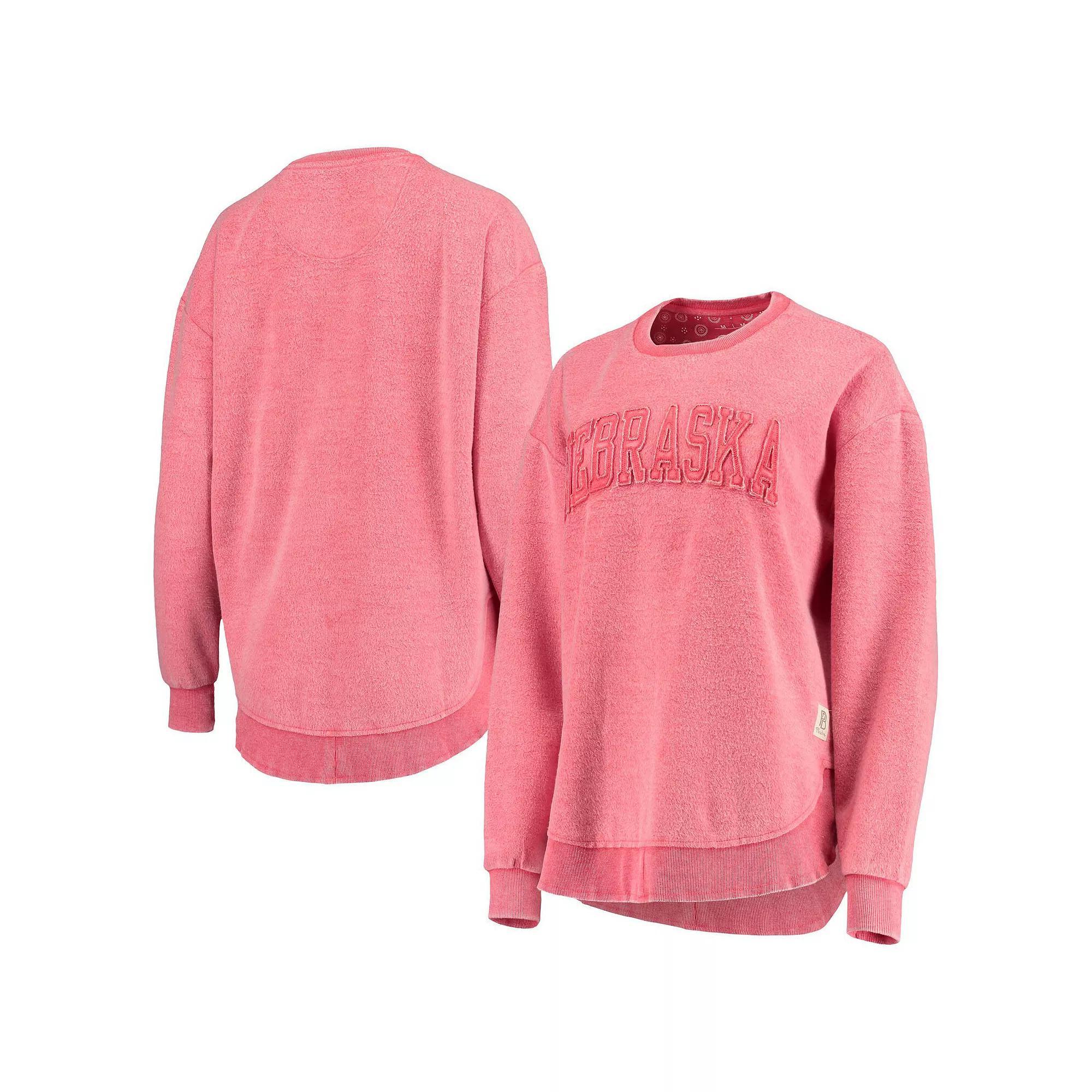 Women's Pressbox Scarlet Nebraska Huskers Ponchoville Pullover Sweatshirt,  Product Image