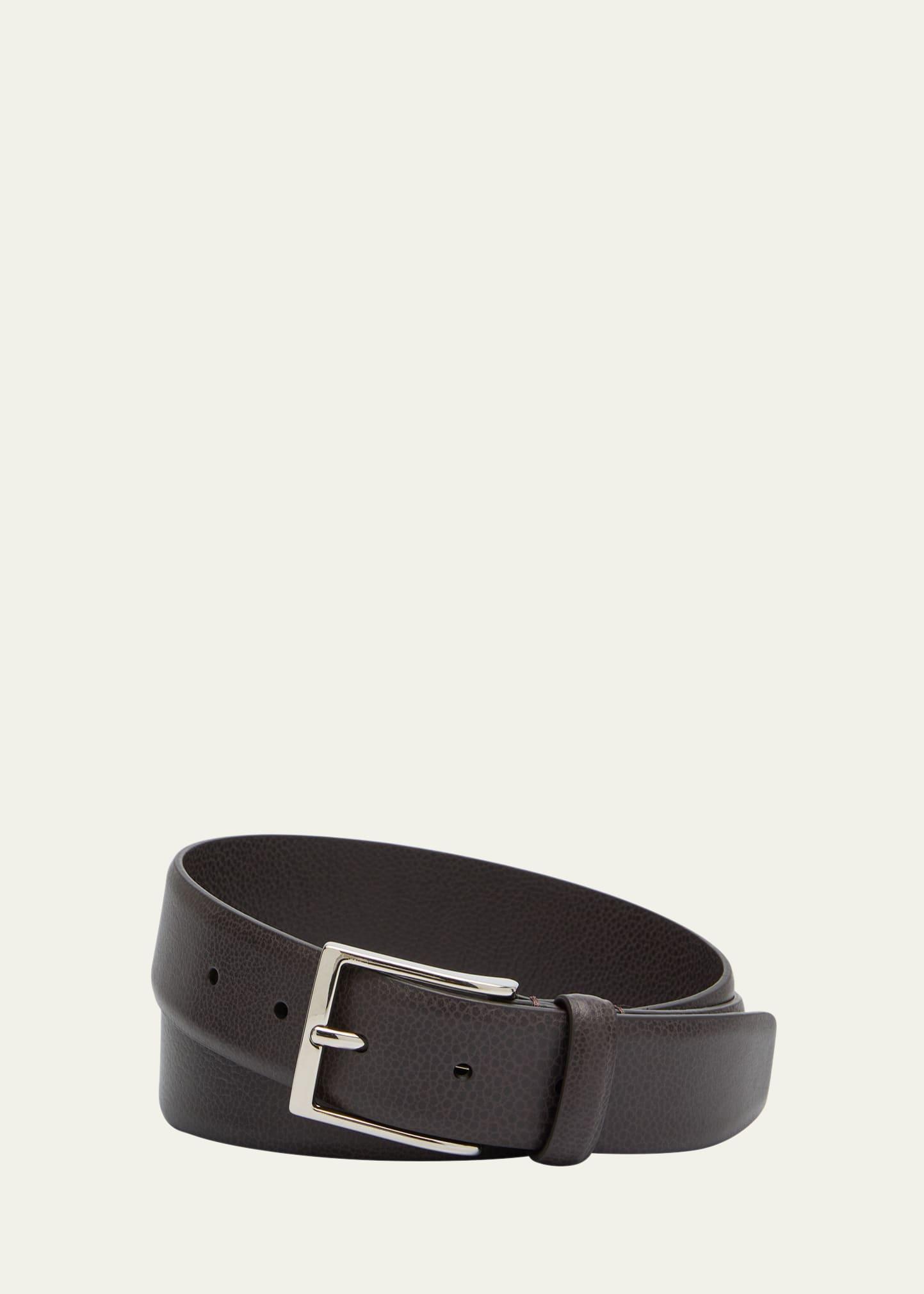 Mens Galuchat Grained Leather Belt, 35mm Product Image