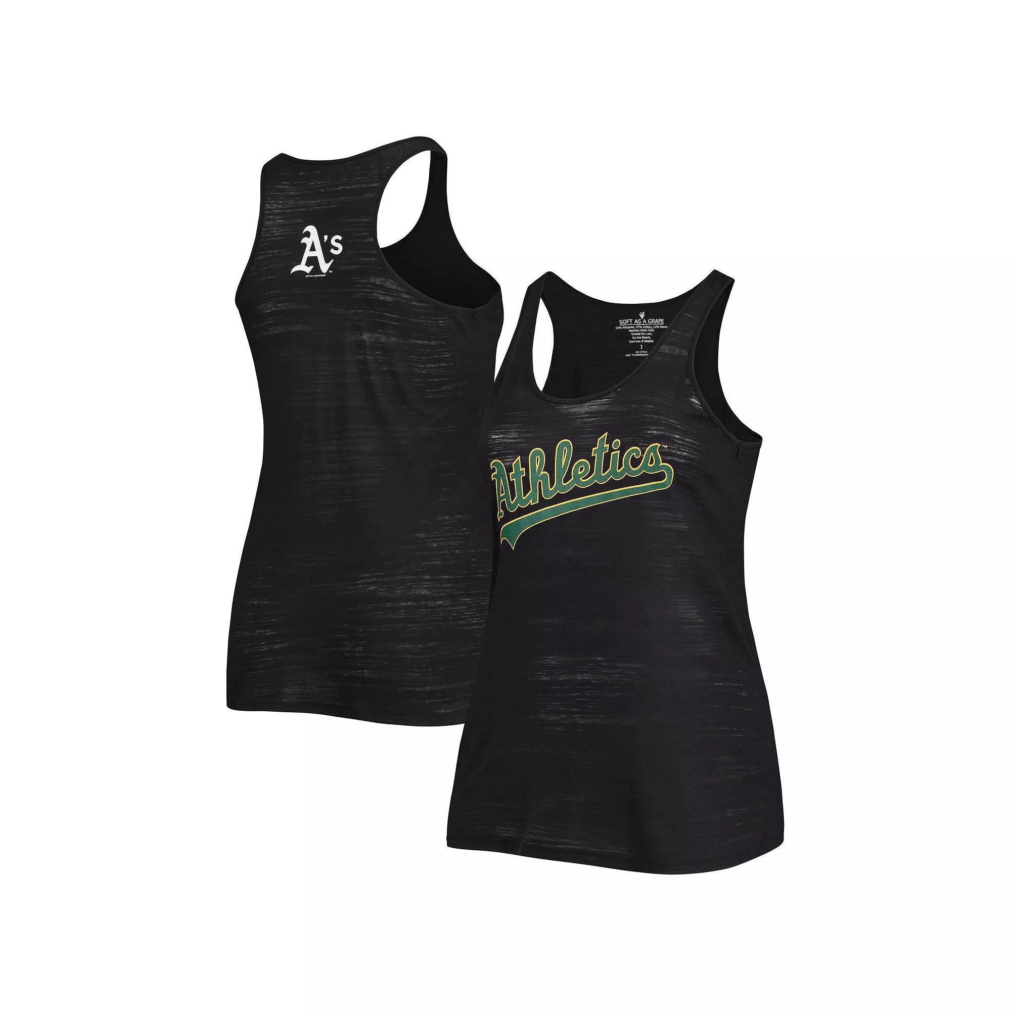 Womens Soft as a Grape Oakland Athletics Plus Size Swing for the Fences Tri-Blend Racerback Tank Top Product Image