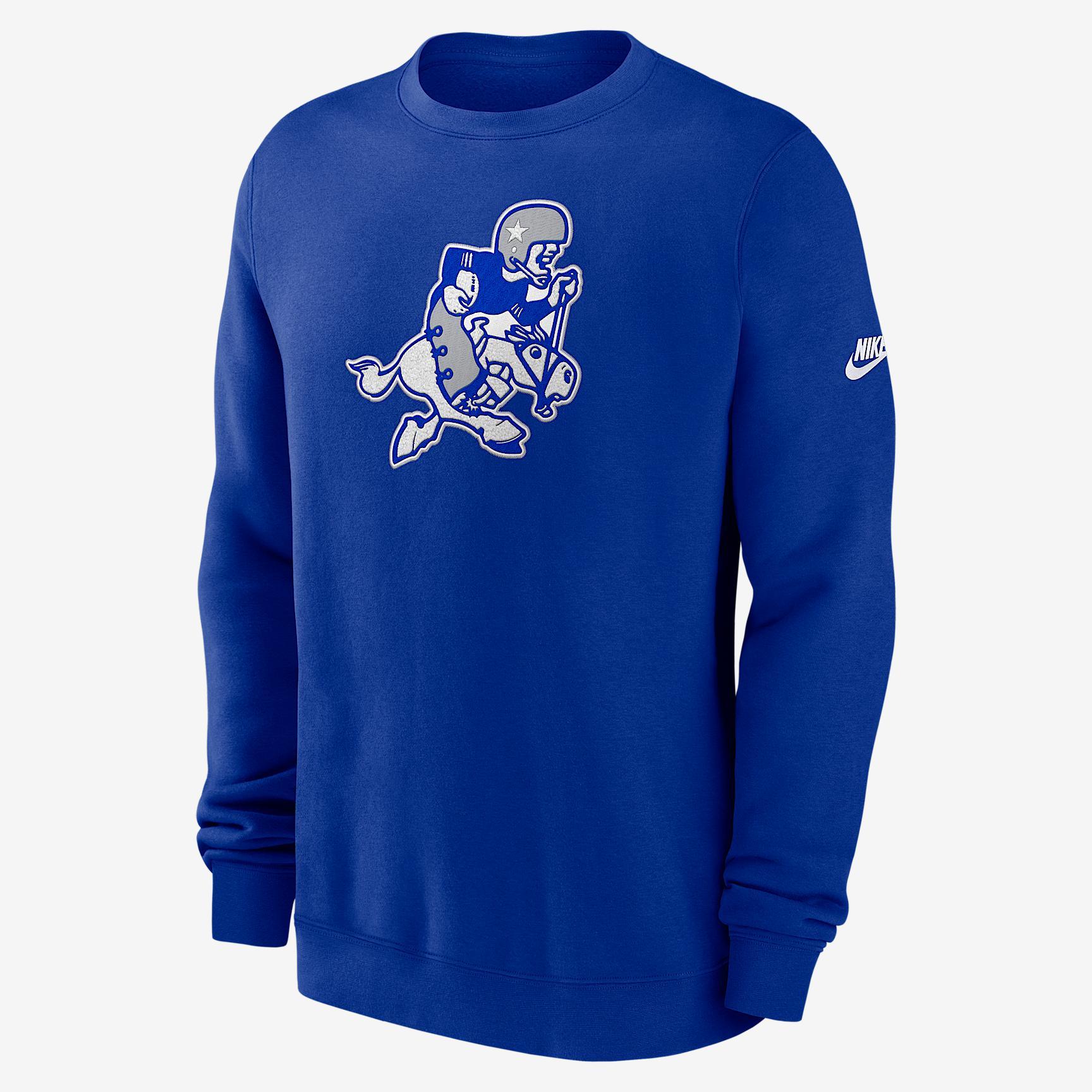 Dallas Cowboys Swing Pass Rewind Club Nike Mens NFL Pullover Crew | NKPU03VXV6Z-LDC Product Image