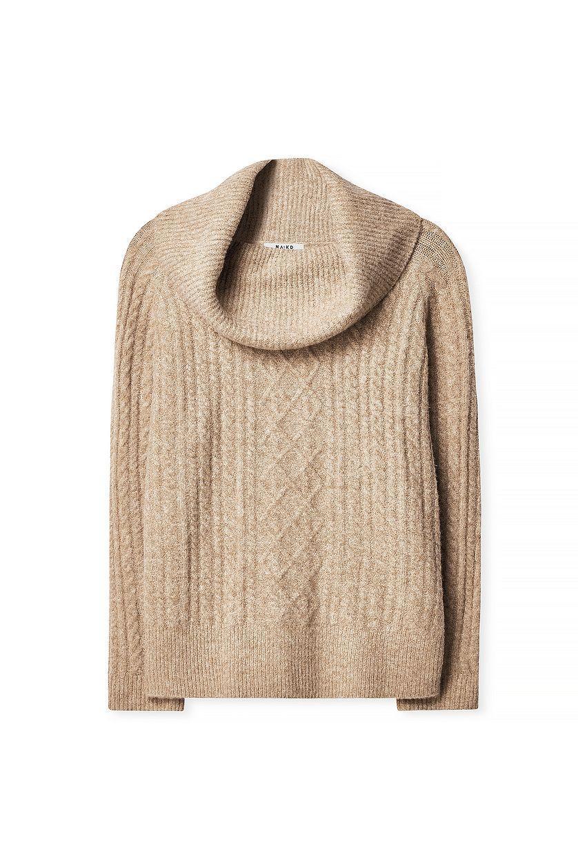 Cable Knitted Turtle Neck Sweater Product Image