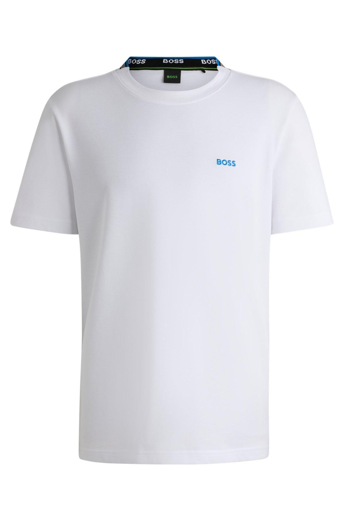 Embroidered-logo T-shirt in cotton piqué Product Image