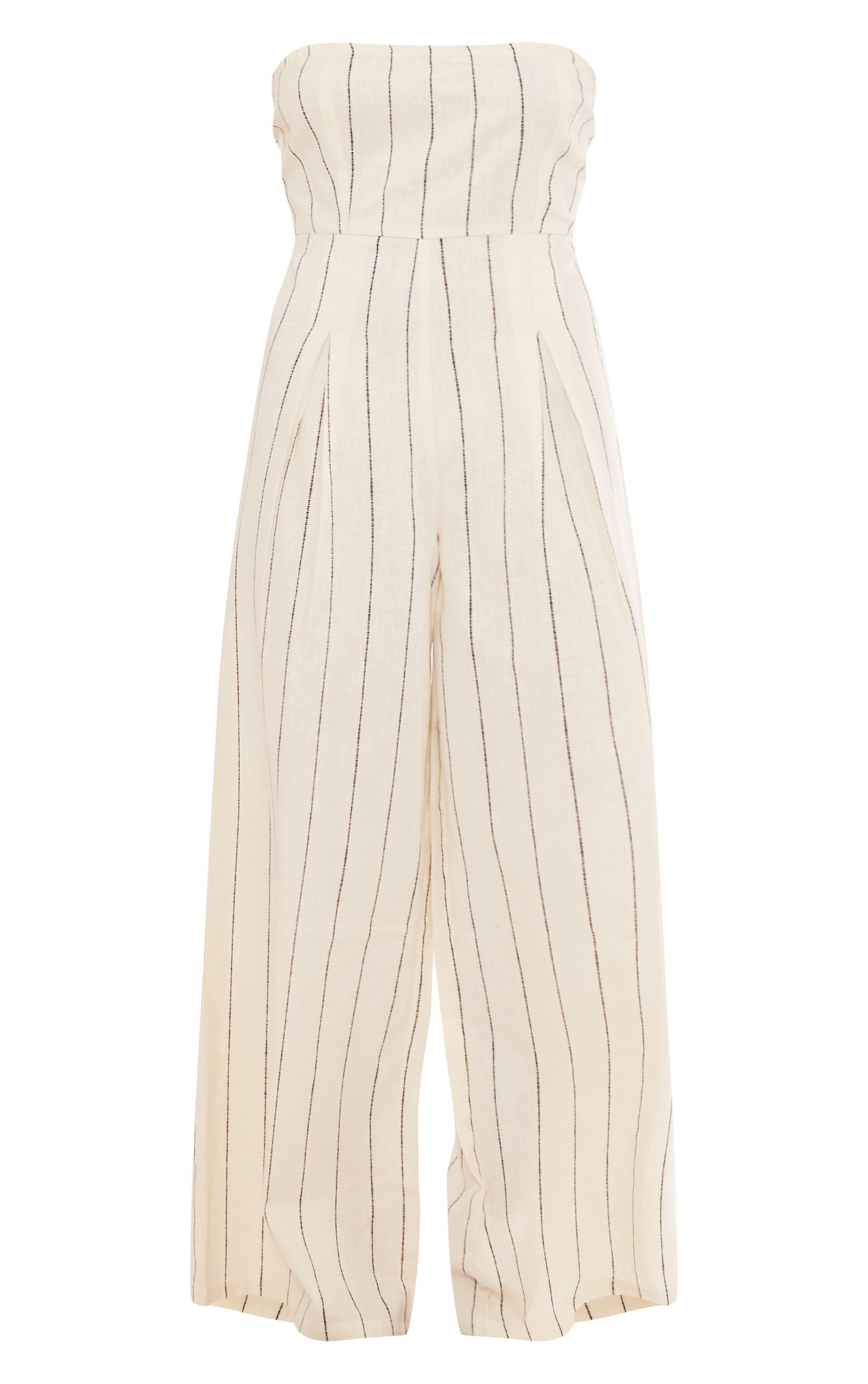 Stone Stripe Bandeau Pocket Detail Jumpsuit Product Image