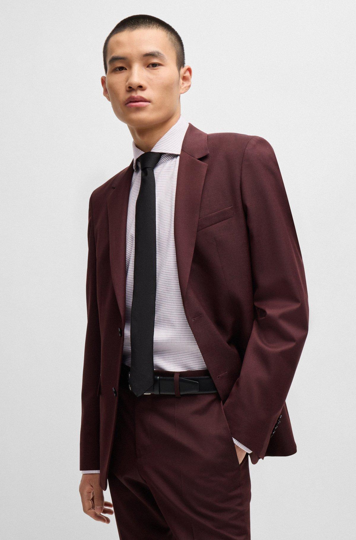 Regular-fit shirt in structured cotton twill Product Image