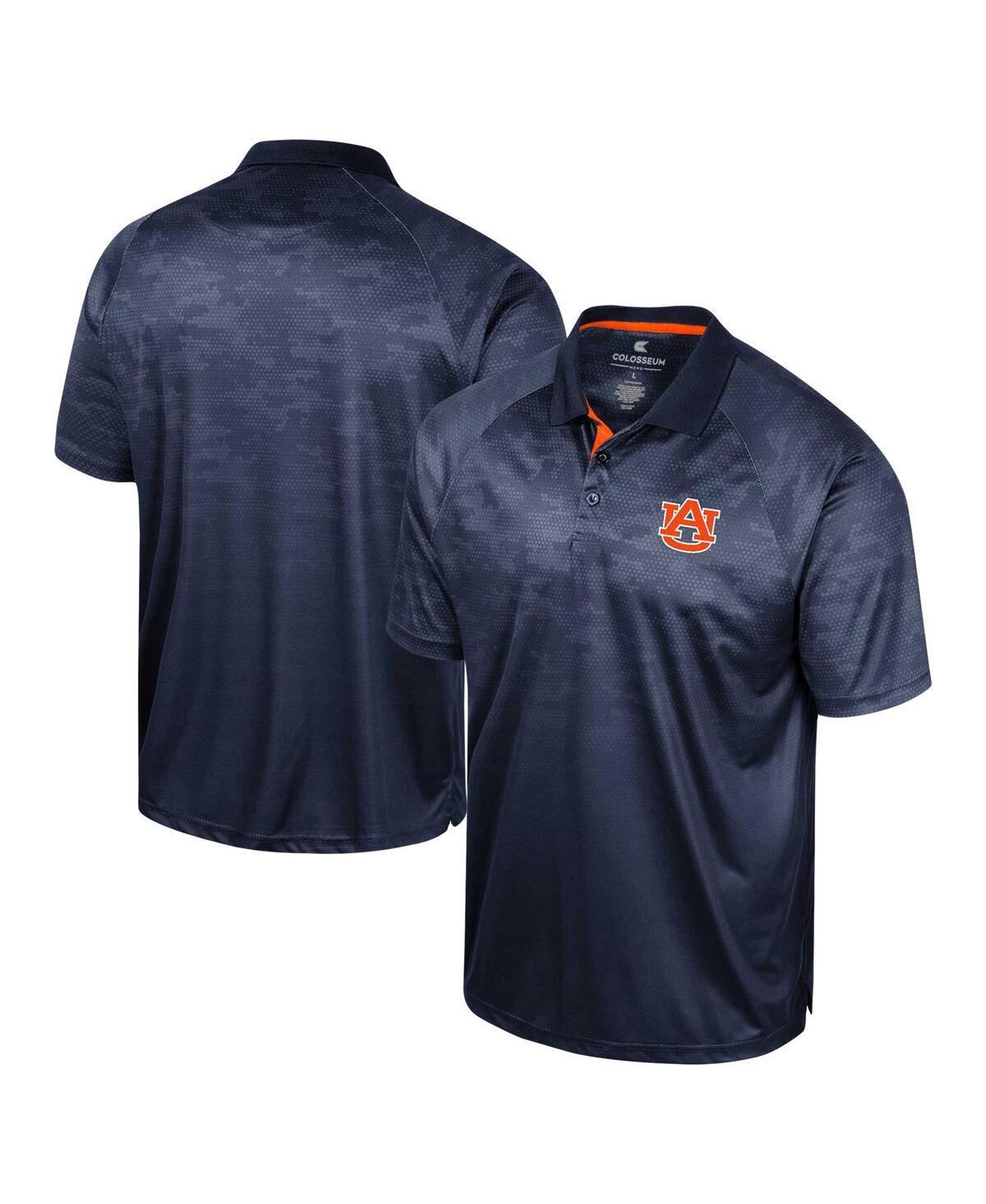 Mens Colosseum Auburn Tigers Honeycomb Raglan Polo Blue Product Image