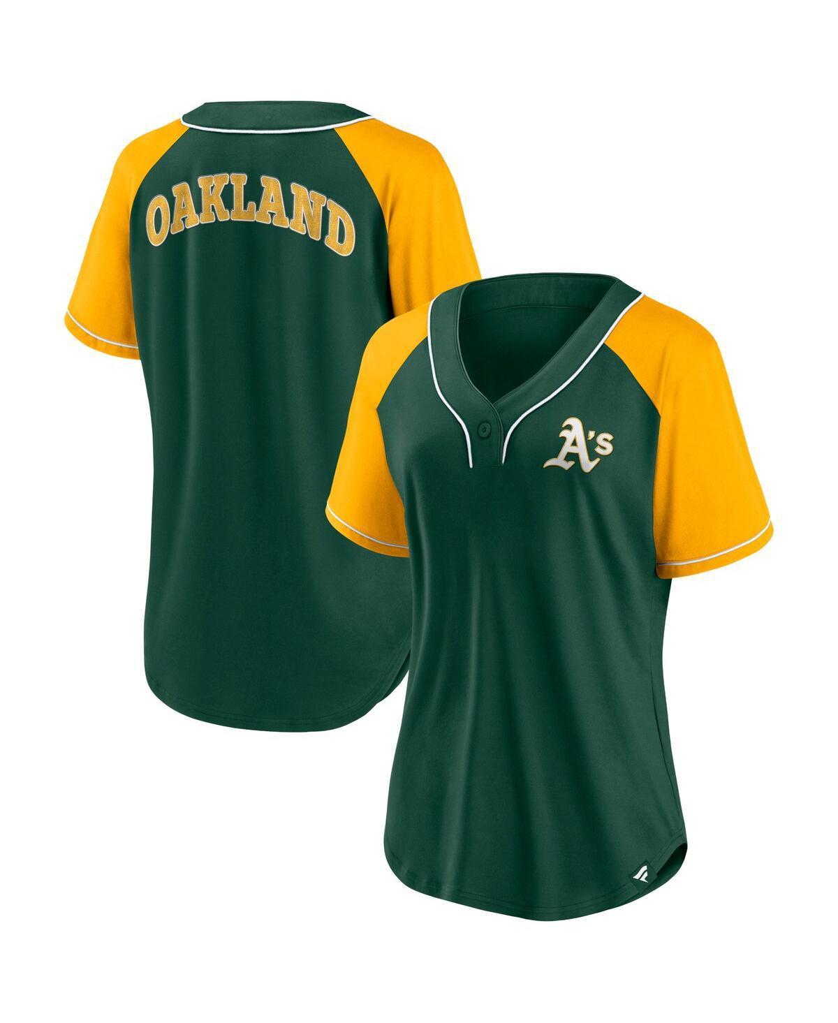 Womens Fanatics Branded Oakland Athletics Ultimate Style Raglan V-Neck T-Shirt Product Image