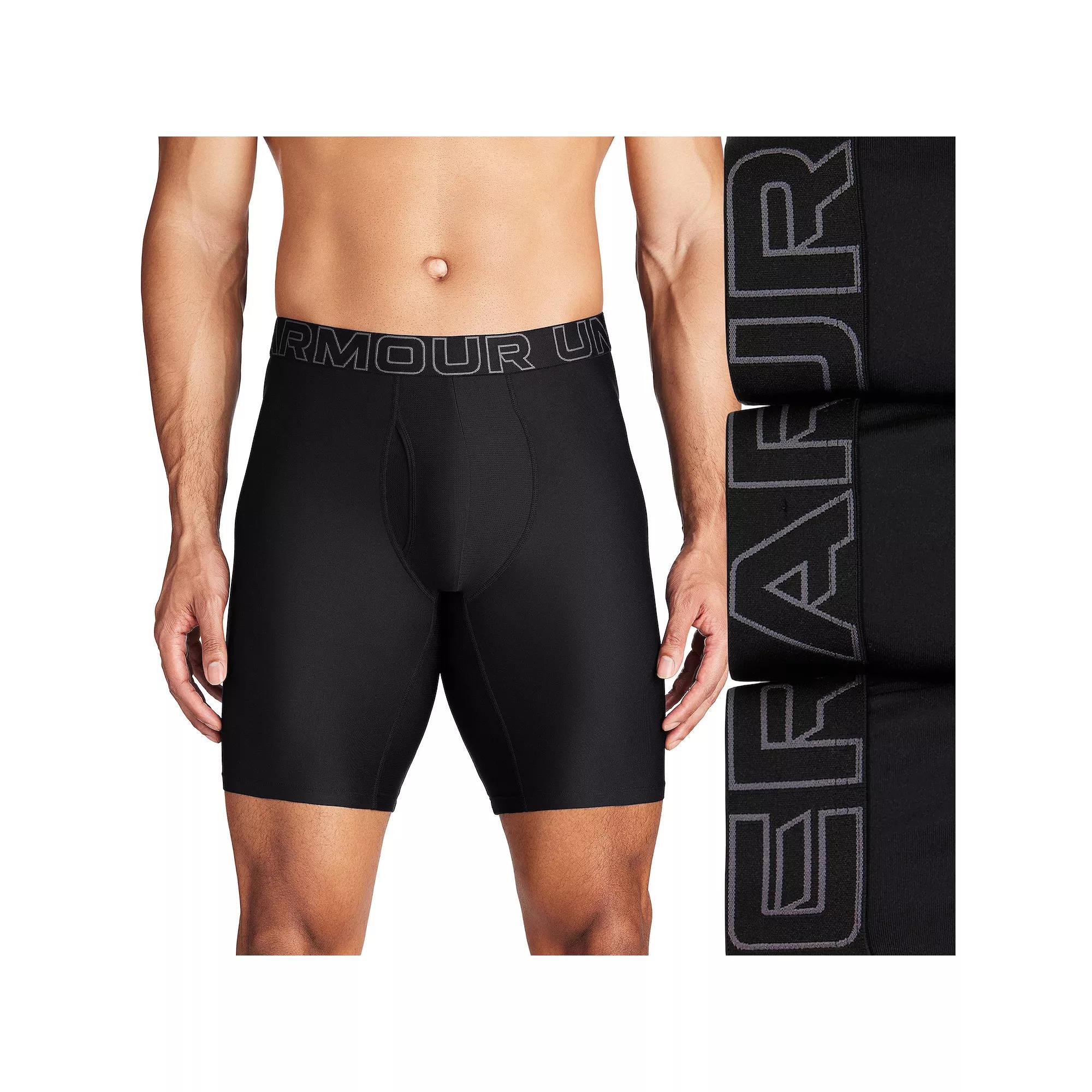 Men's Under Armour 3-pack Performance Tech 9-in. Long Leg Boxer Briefs,  Product Image